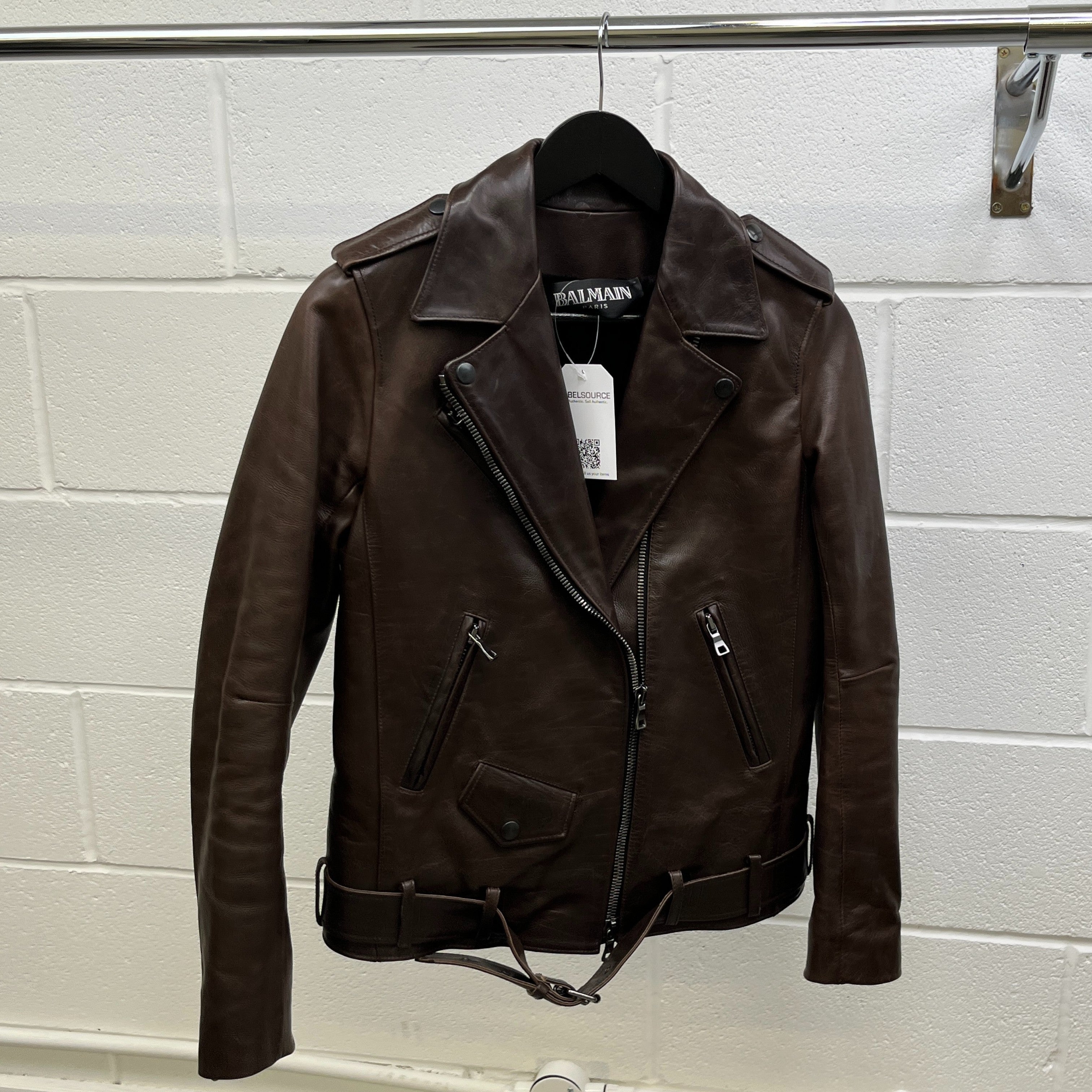 Women's Biker Sheering Lining Jacket Brown Size IT 38 / UK 6