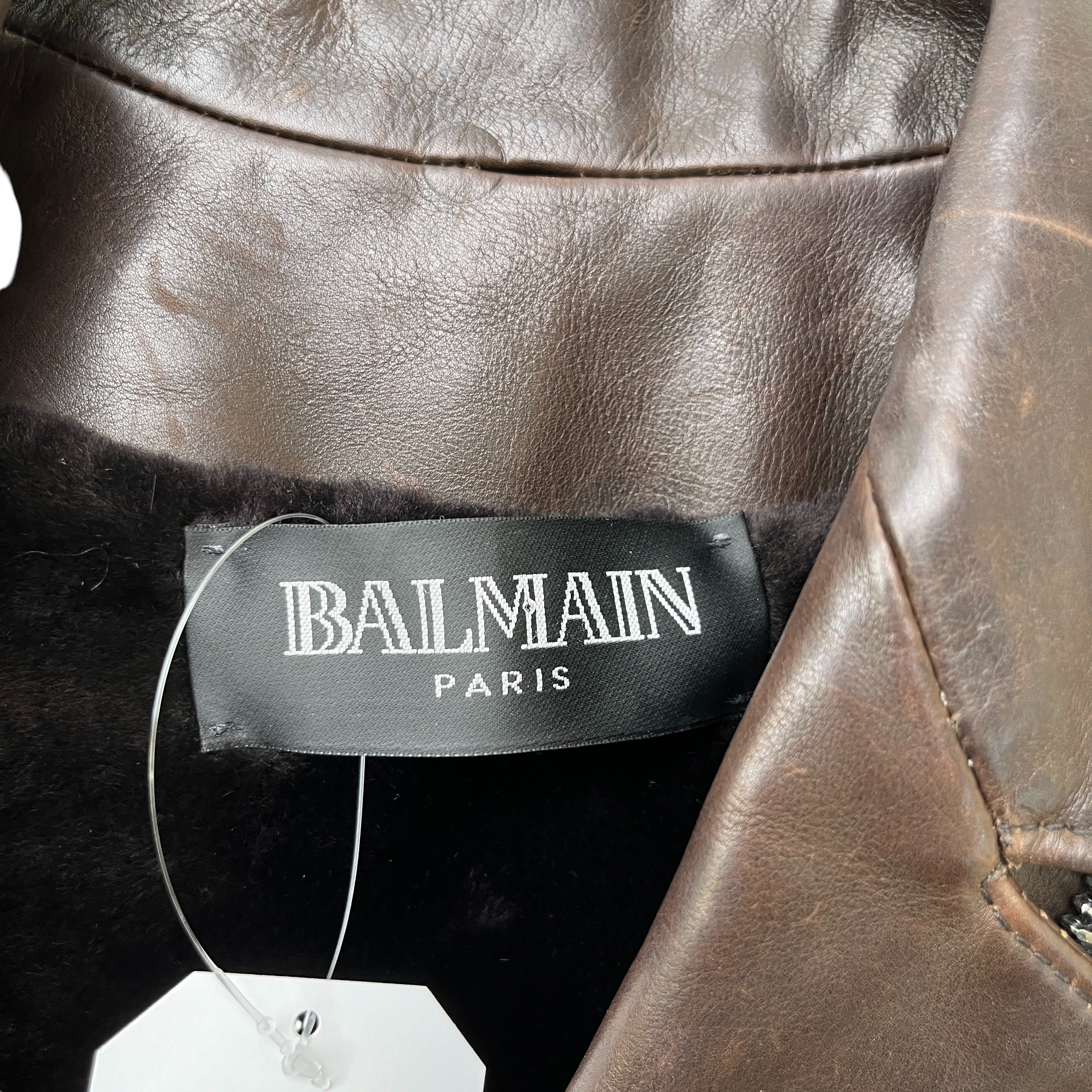 Women's Biker Sheering Lining Jacket Brown Size IT 38 / UK 6