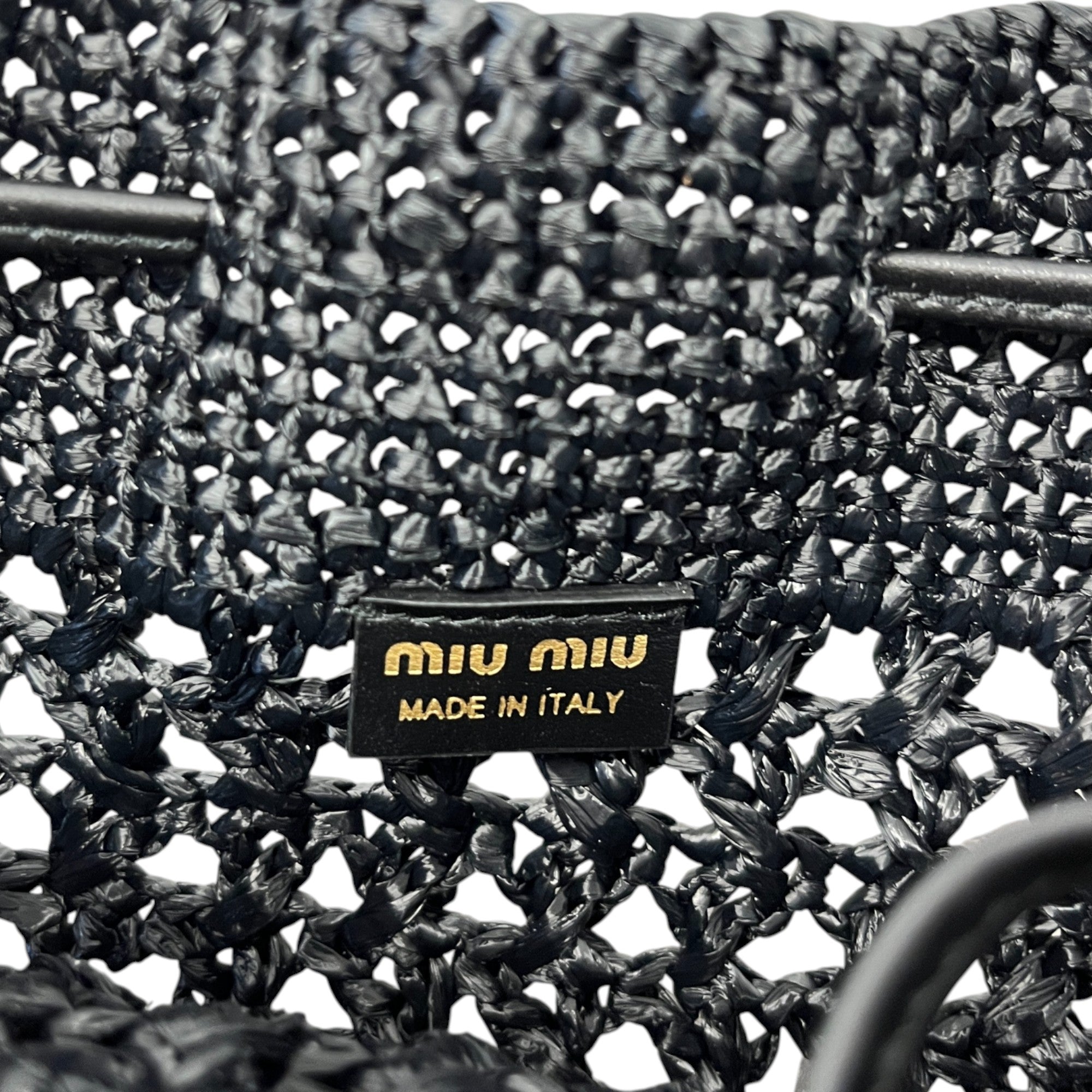 Women's Crochet Drawstring Bag Black