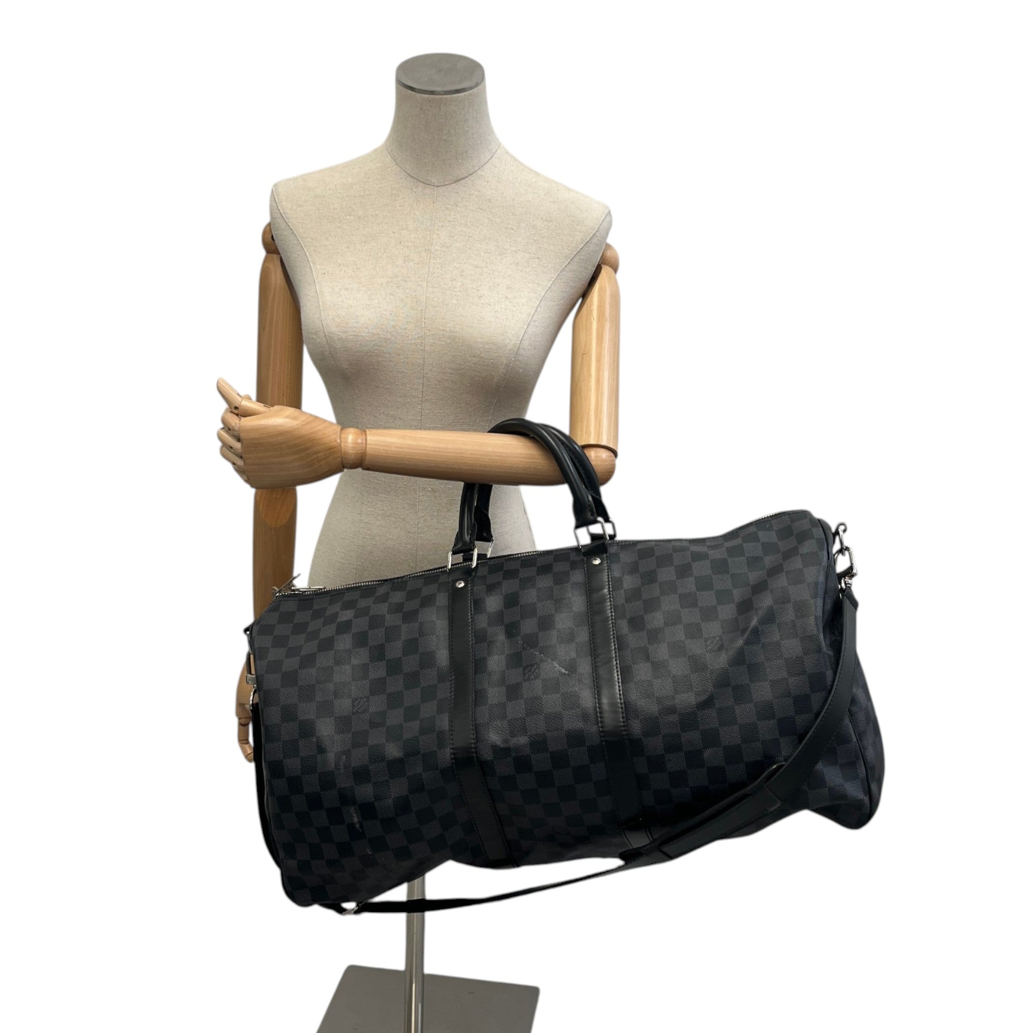 Men's Damier Graphite Keepall Bandoulière 55 Bag Black