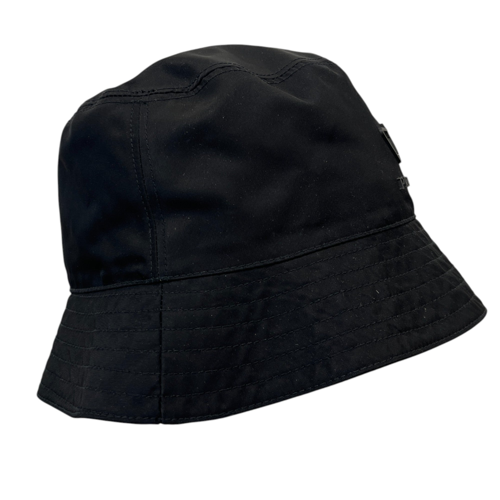 Men's Re-Nylon Logo Print Bucket Hat Black Size S