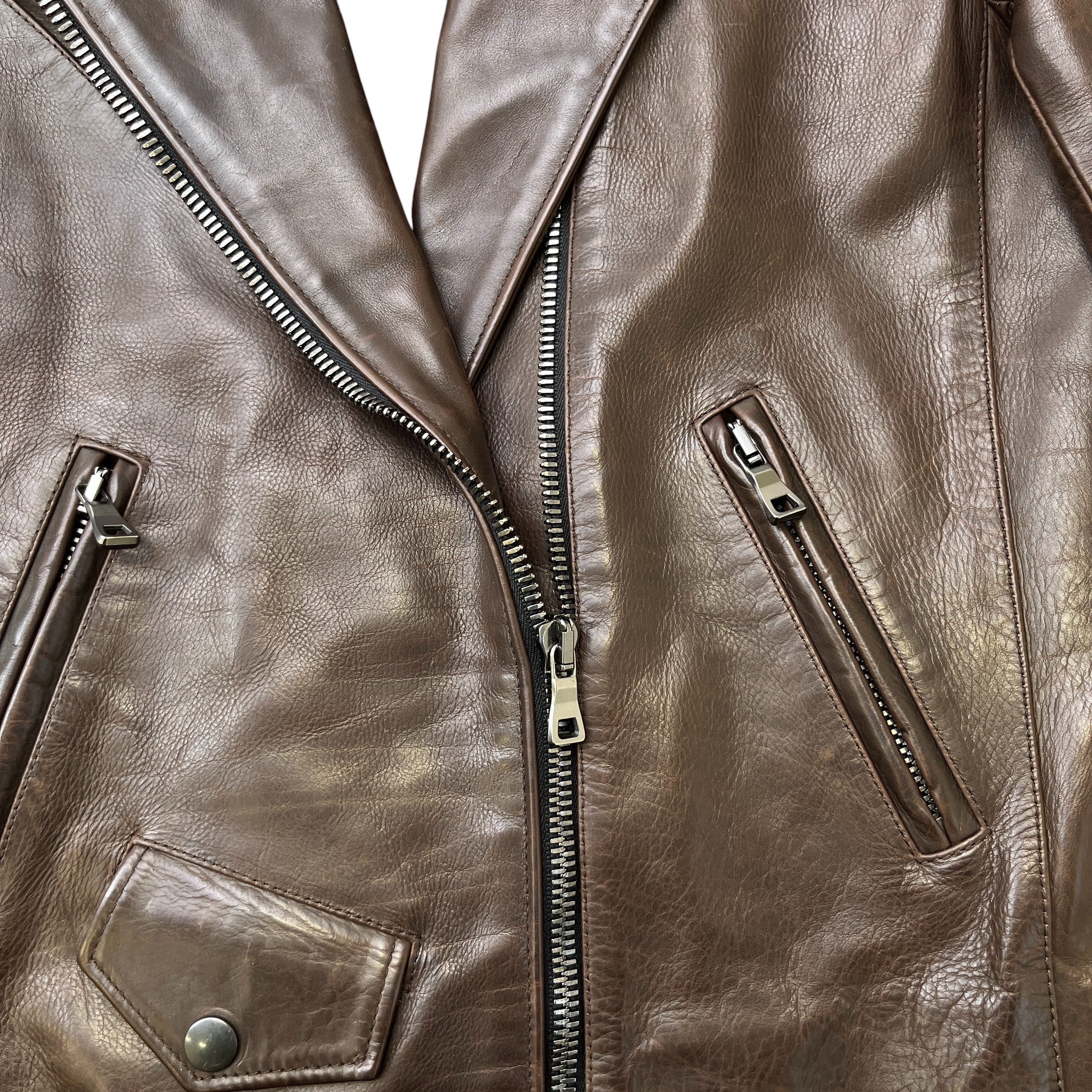 Women's Biker Sheering Lining Jacket Brown Size IT 38 / UK 6