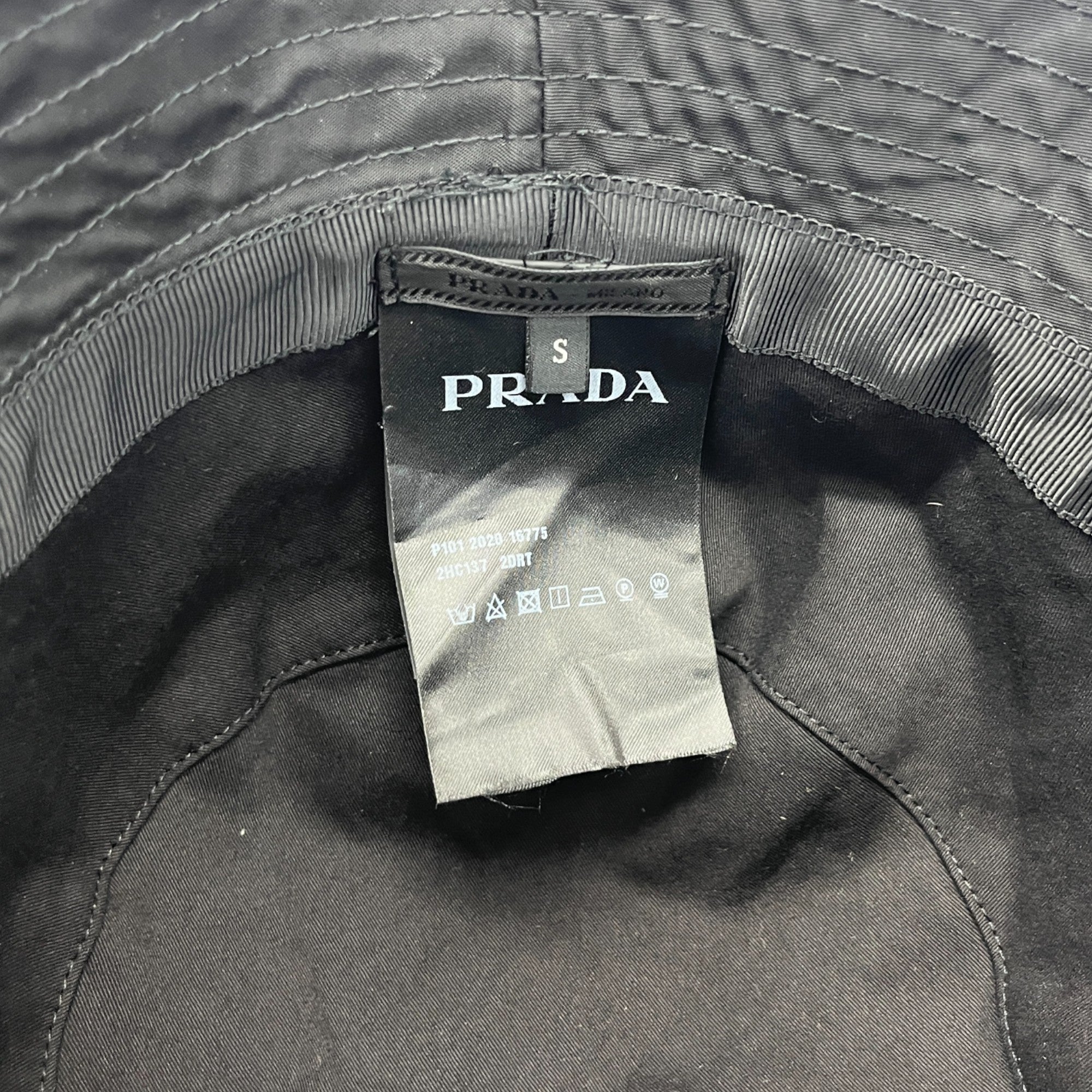 Men's Re-Nylon Logo Print Bucket Hat Black Size S