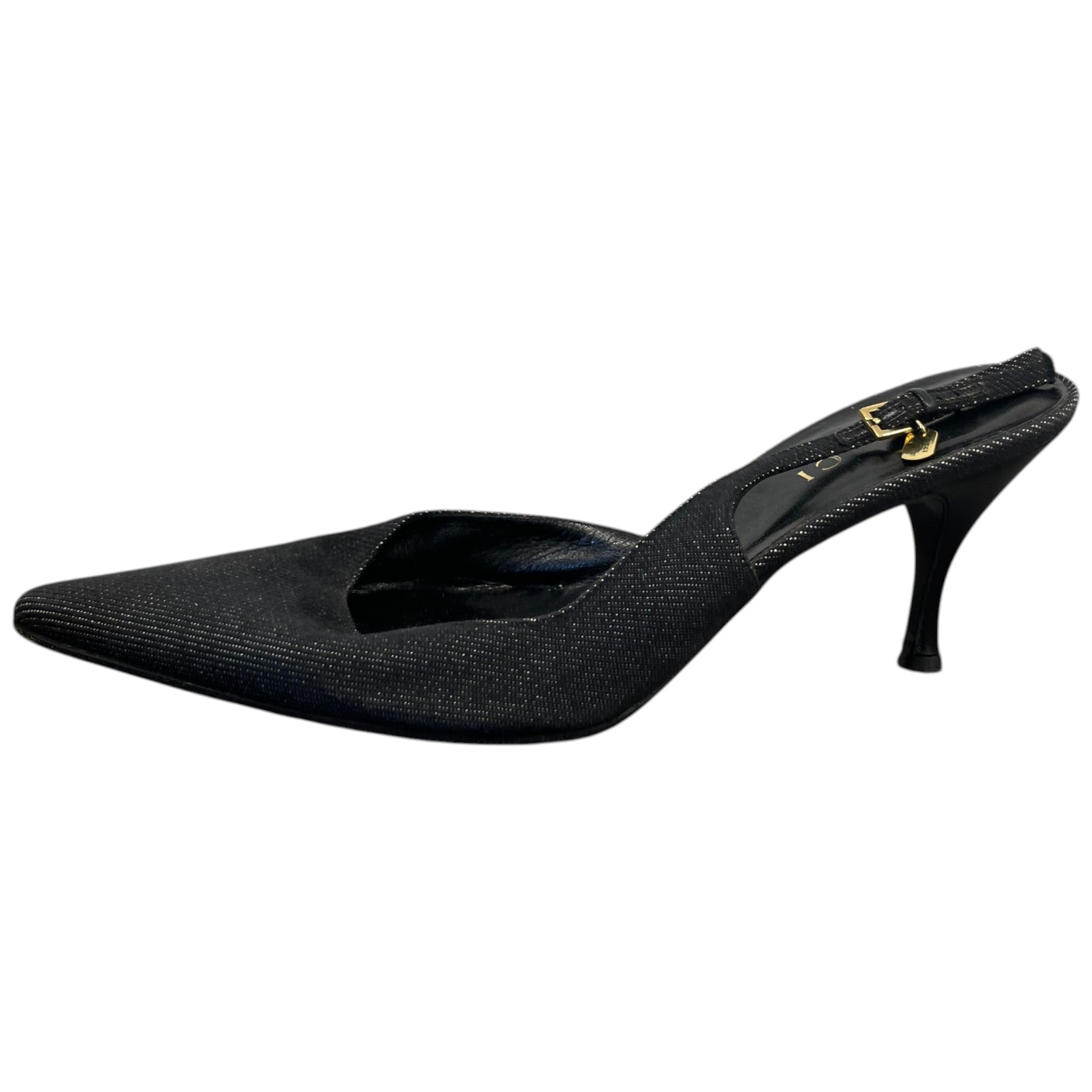 Women's Pointed Toe Slingbacks Heels Black Size EU 38.5 / UK 5.5