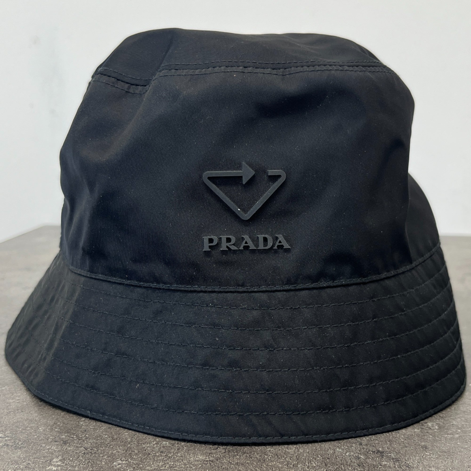Men's Re-Nylon Logo Print Bucket Hat Black Size S
