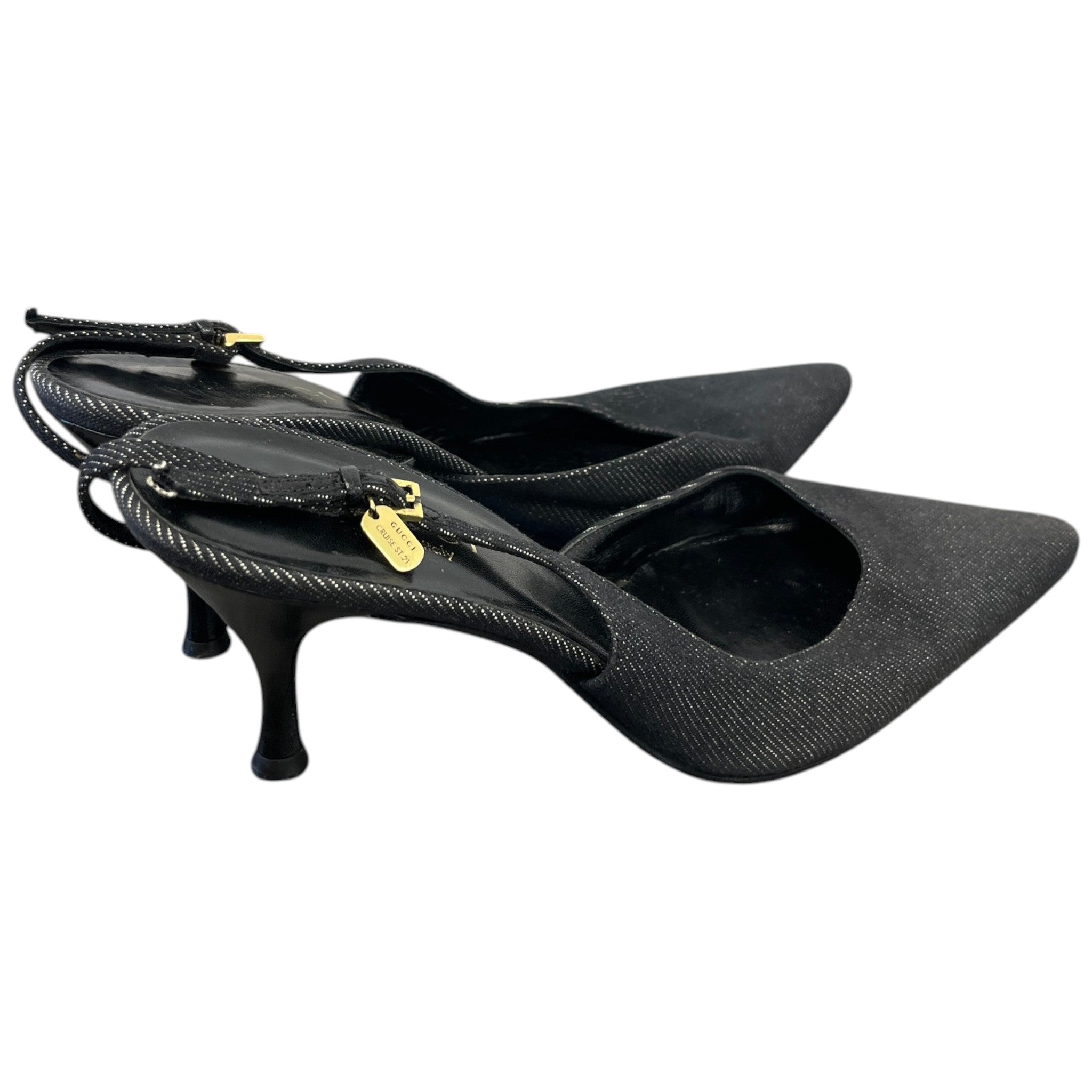 Women's Pointed Toe Slingbacks Heels Black Size EU 38.5 / UK 5.5