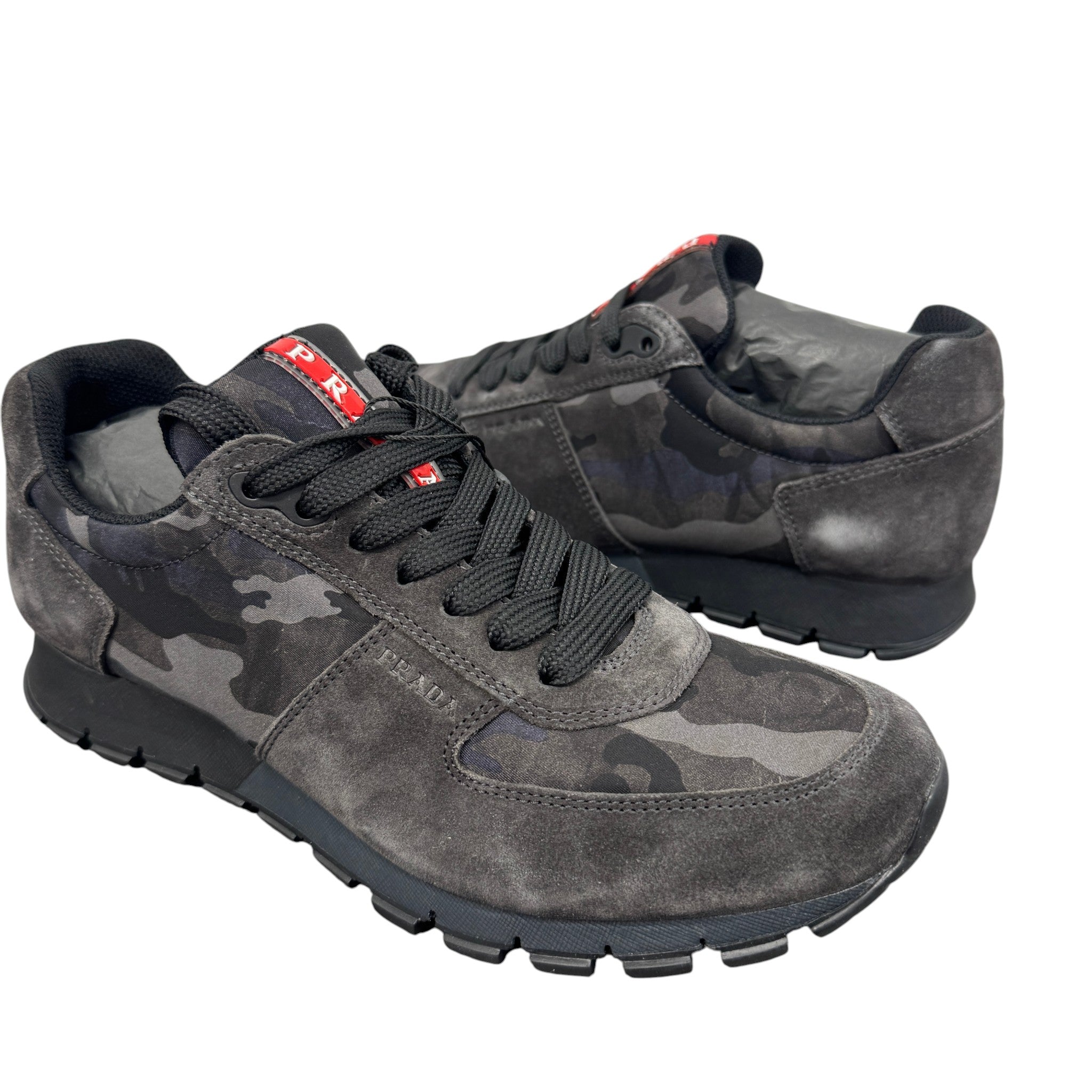 Men's Camo Runner Low Trainers Grey Size EU 40.5 / UK 6.5