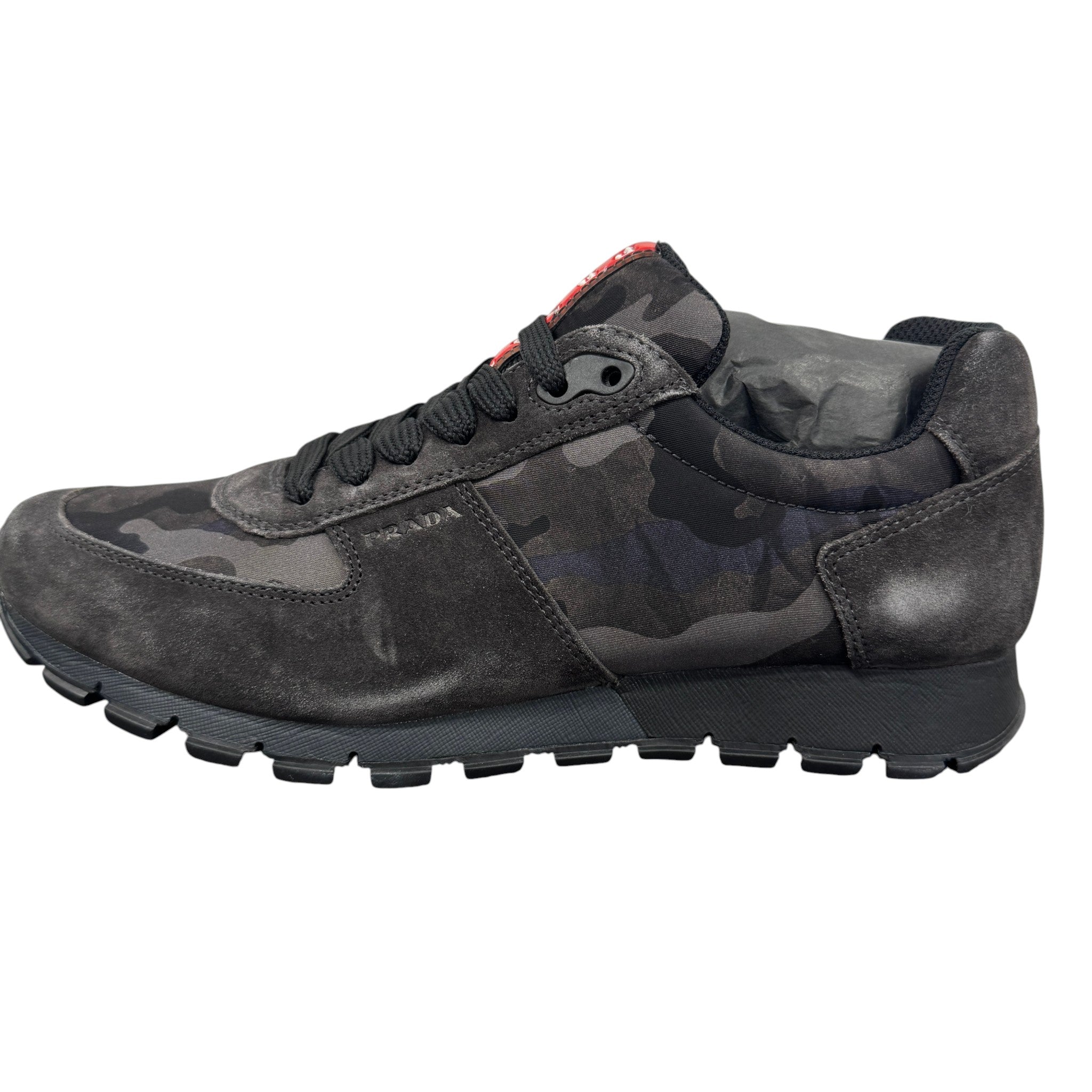 Men's Camo Runner Low Trainers Grey Size EU 40.5 / UK 6.5