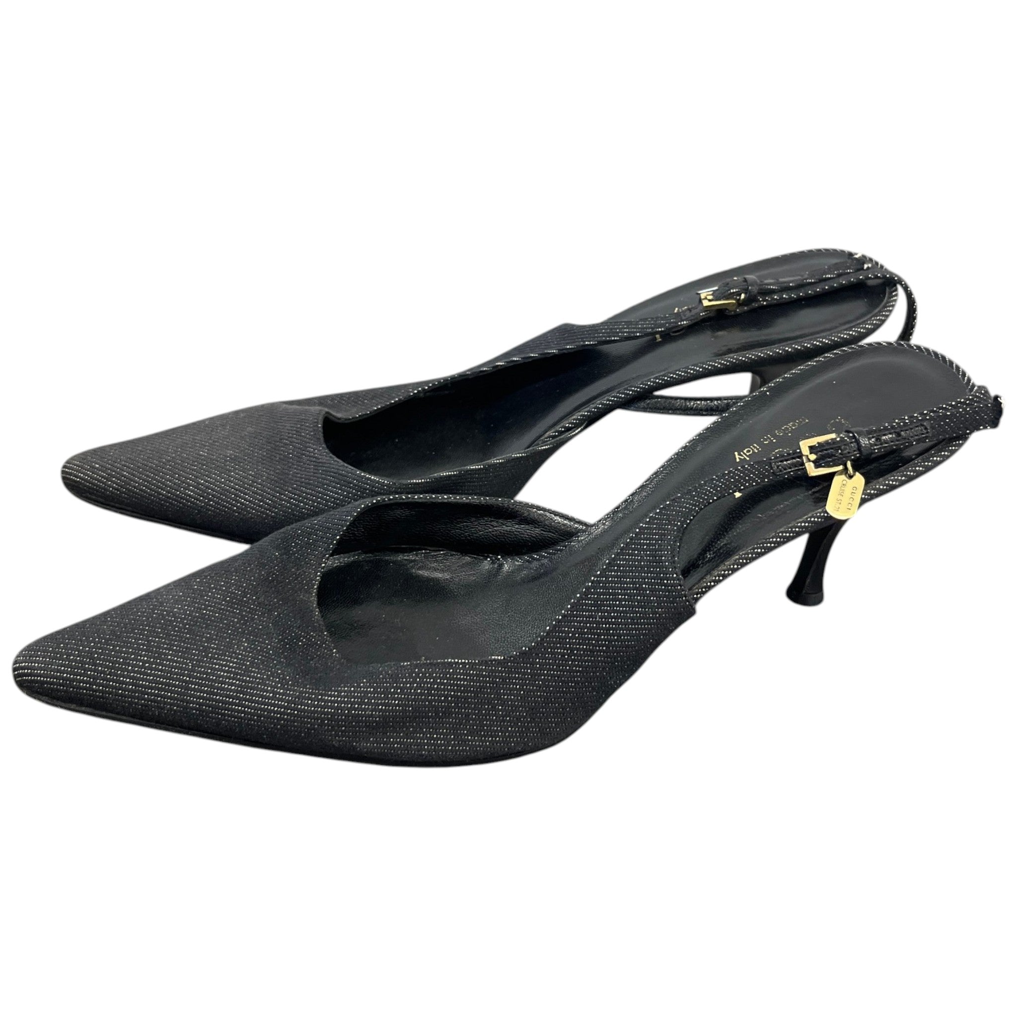 Women's Pointed Toe Slingbacks Heels Black Size EU 38.5 / UK 5.5