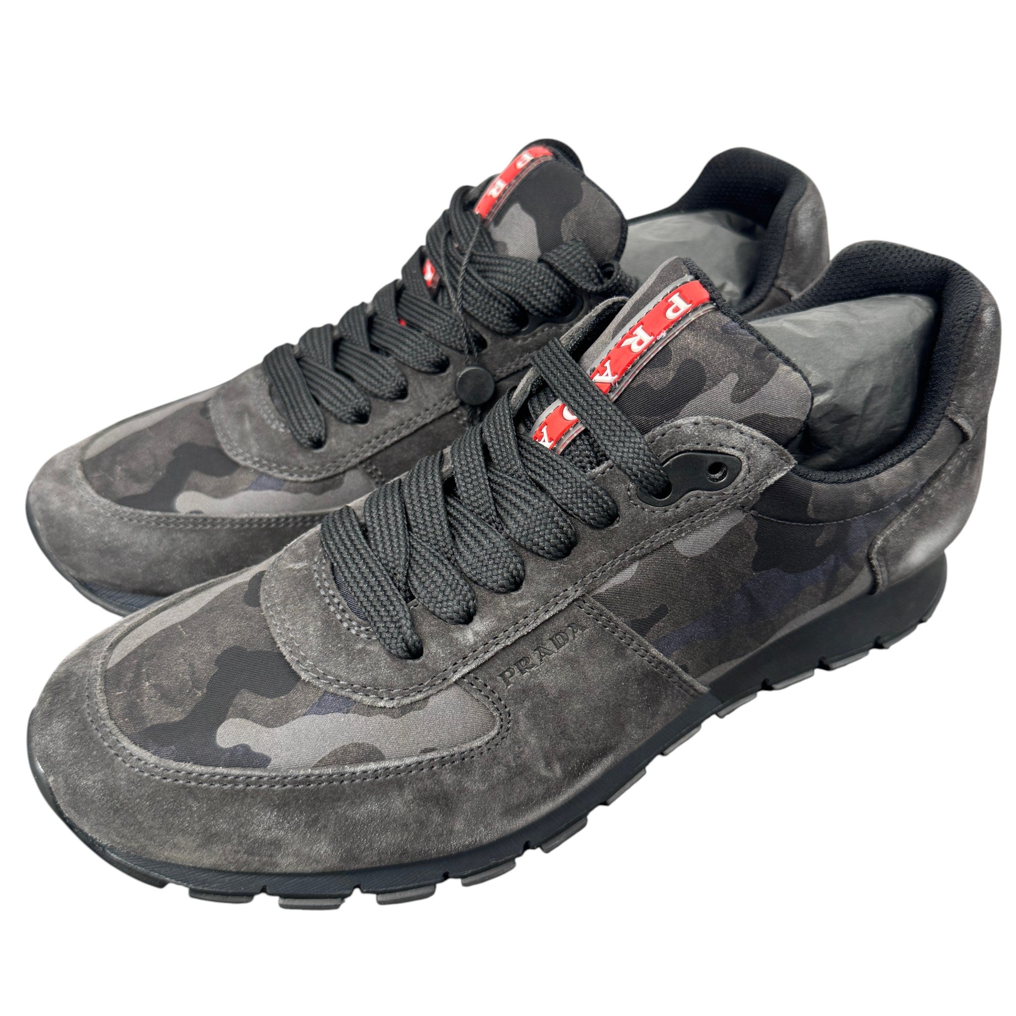 Men's Camo Runner Low Trainers Grey Size EU 40.5 / UK 6.5