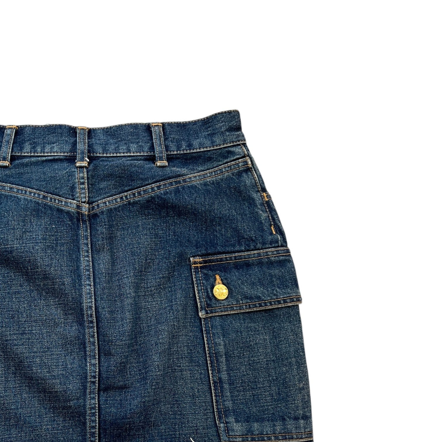 Women's Logo Button Cargo Mini Skirts Blue Size UK 6