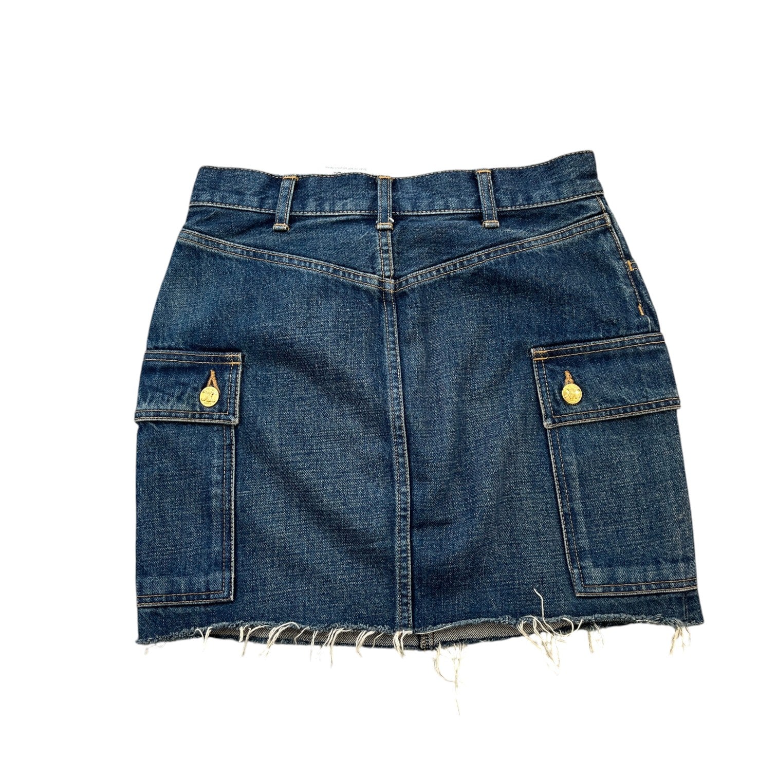 Women's Logo Button Cargo Mini Skirts Blue Size UK 6