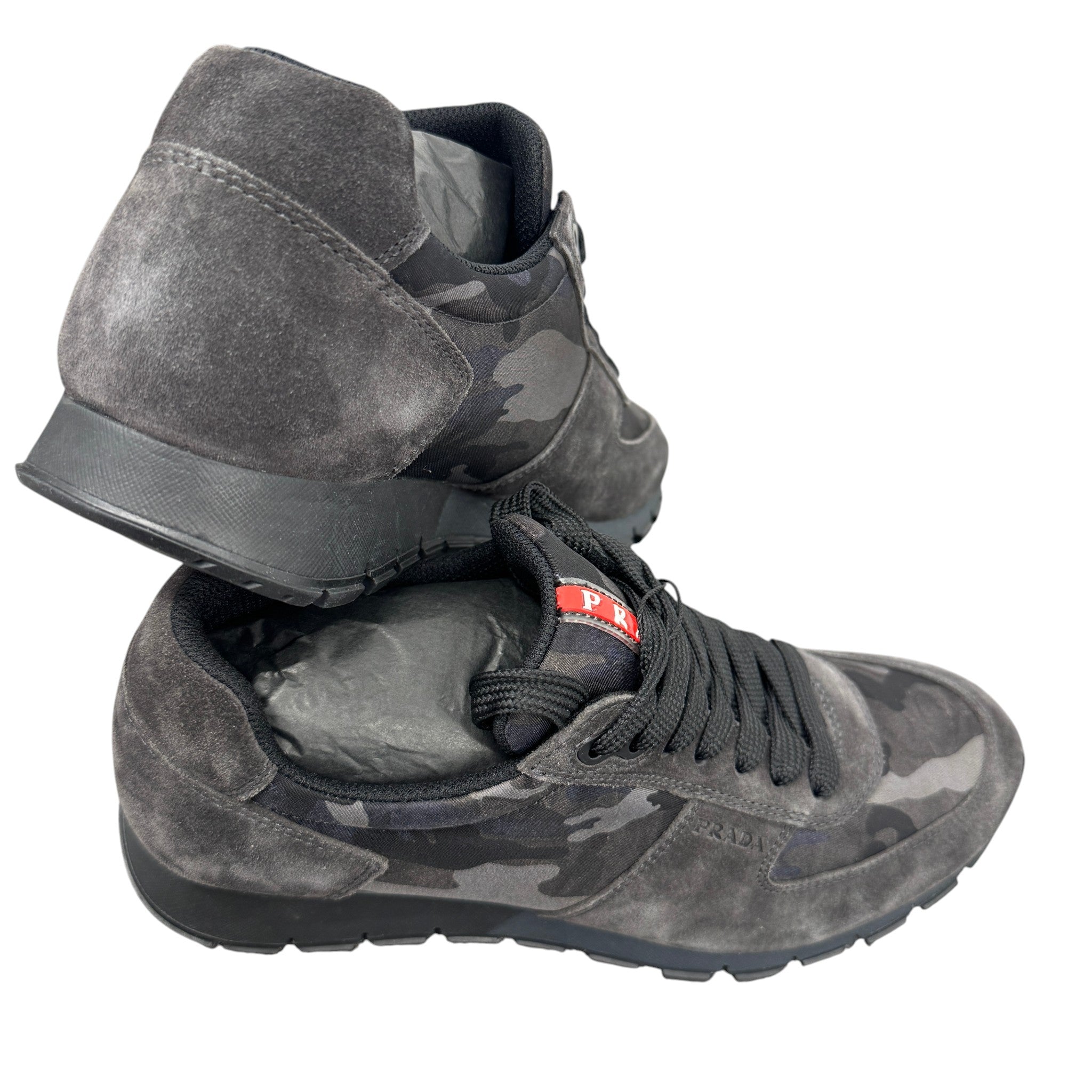 Men's Camo Runner Low Trainers Grey Size EU 40.5 / UK 6.5