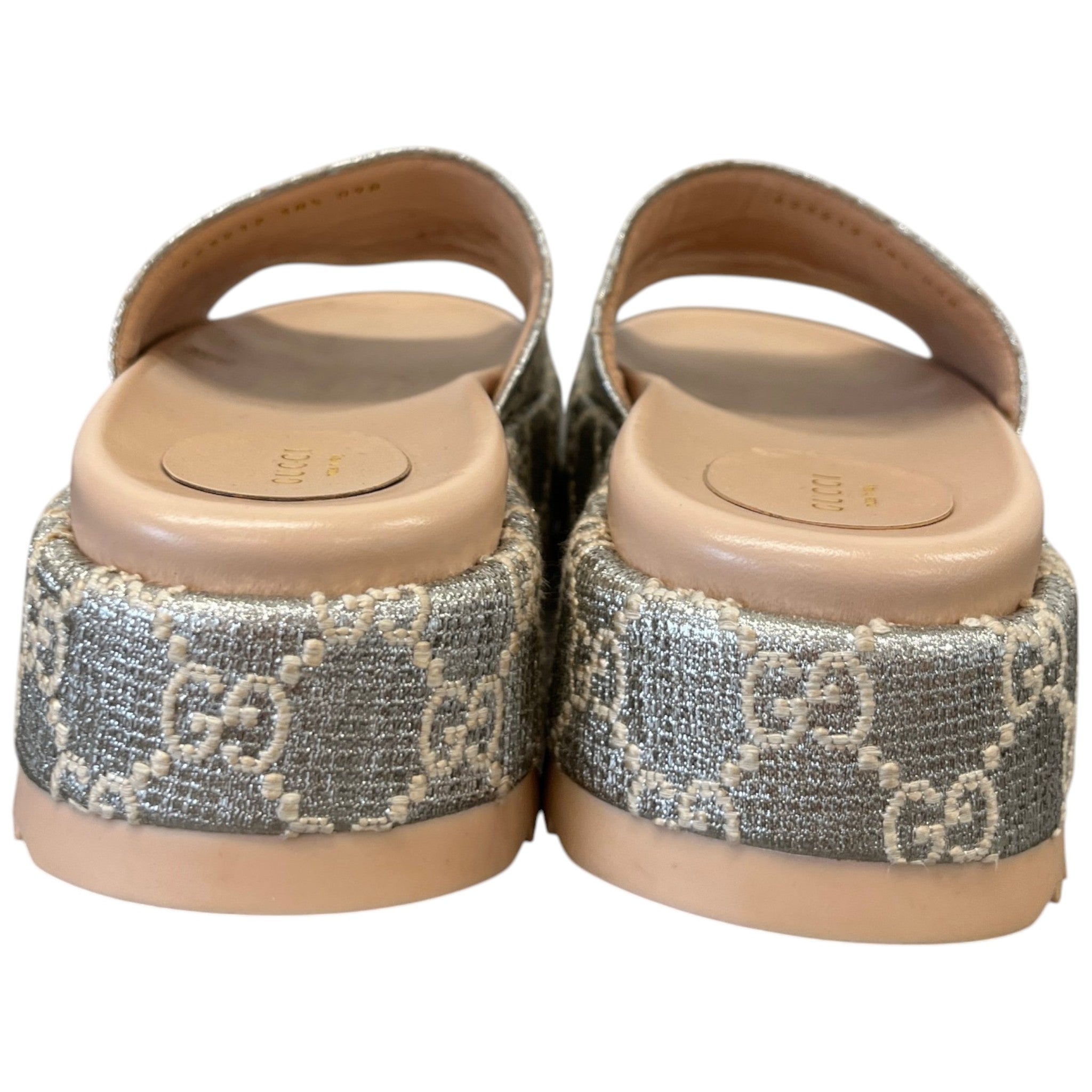 Women's Angelina Platform Slides Silver Size EU 38.5 / UK 5.5
