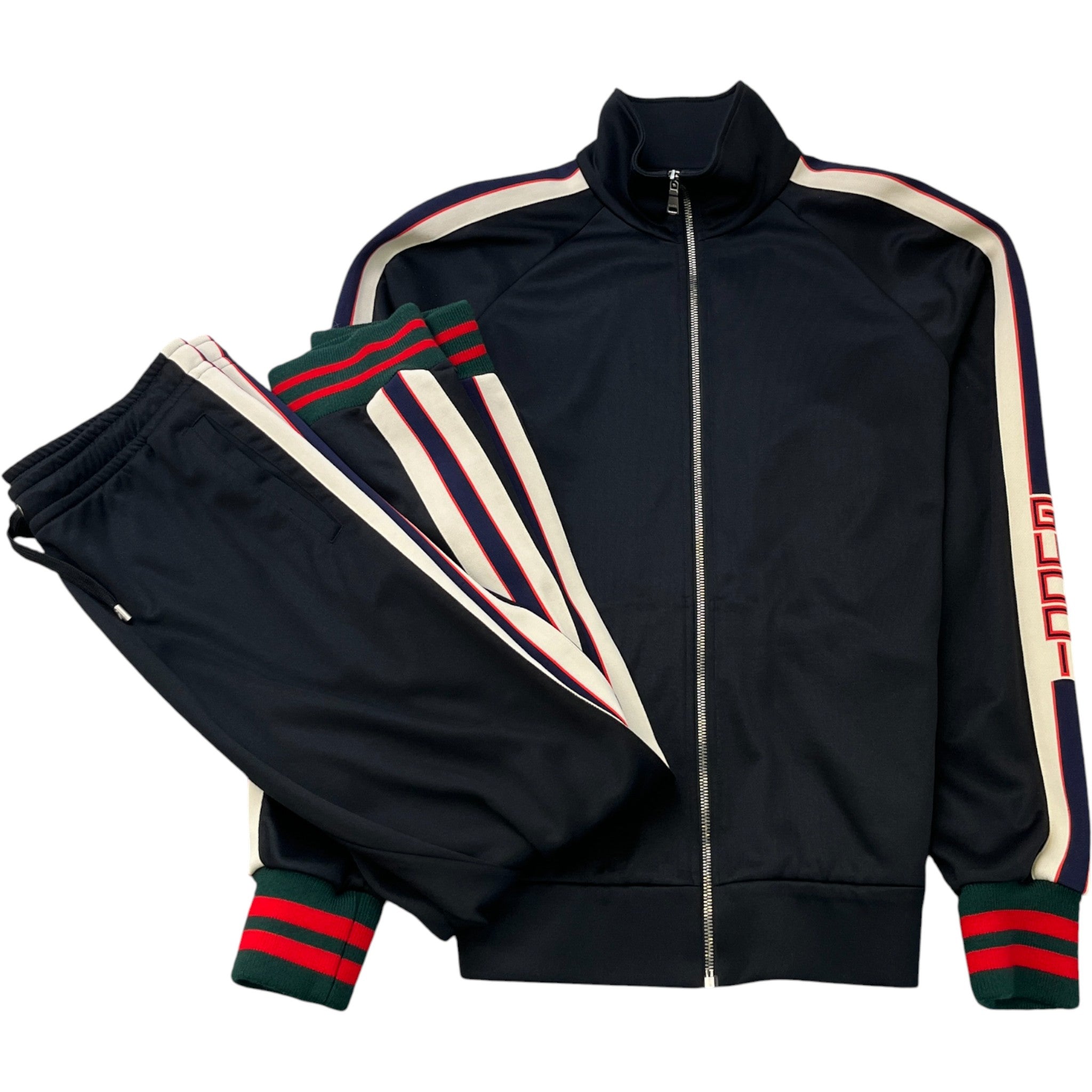 Men's Tape Logo Full Tracksuit Black Size L