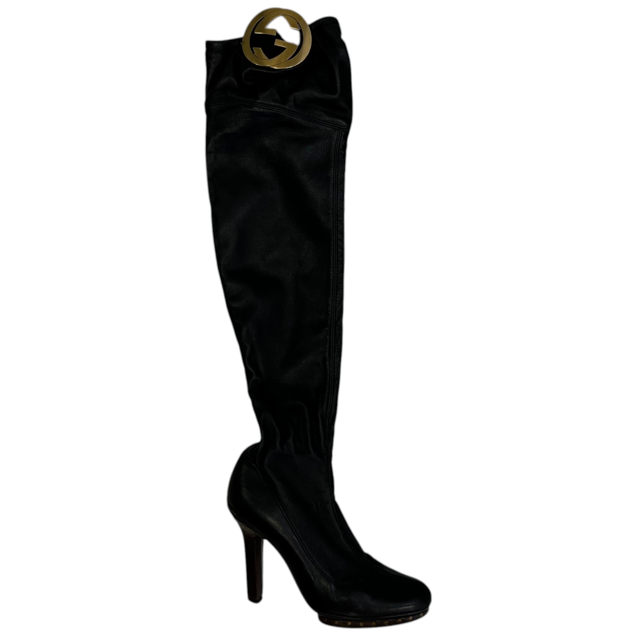 Women's Interlocking G Knee High Boots Black Size EU 37 / UK 4