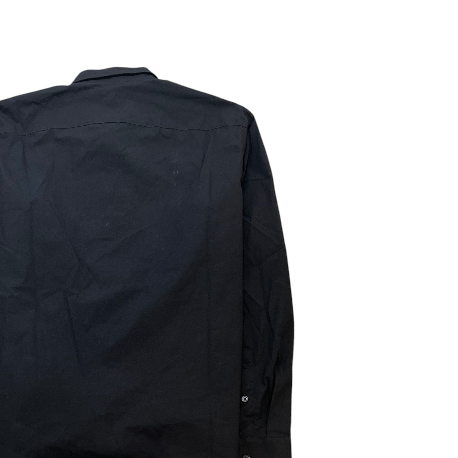 Men's Embroidered Logo Long Sleeve Shirt Black Size XXL