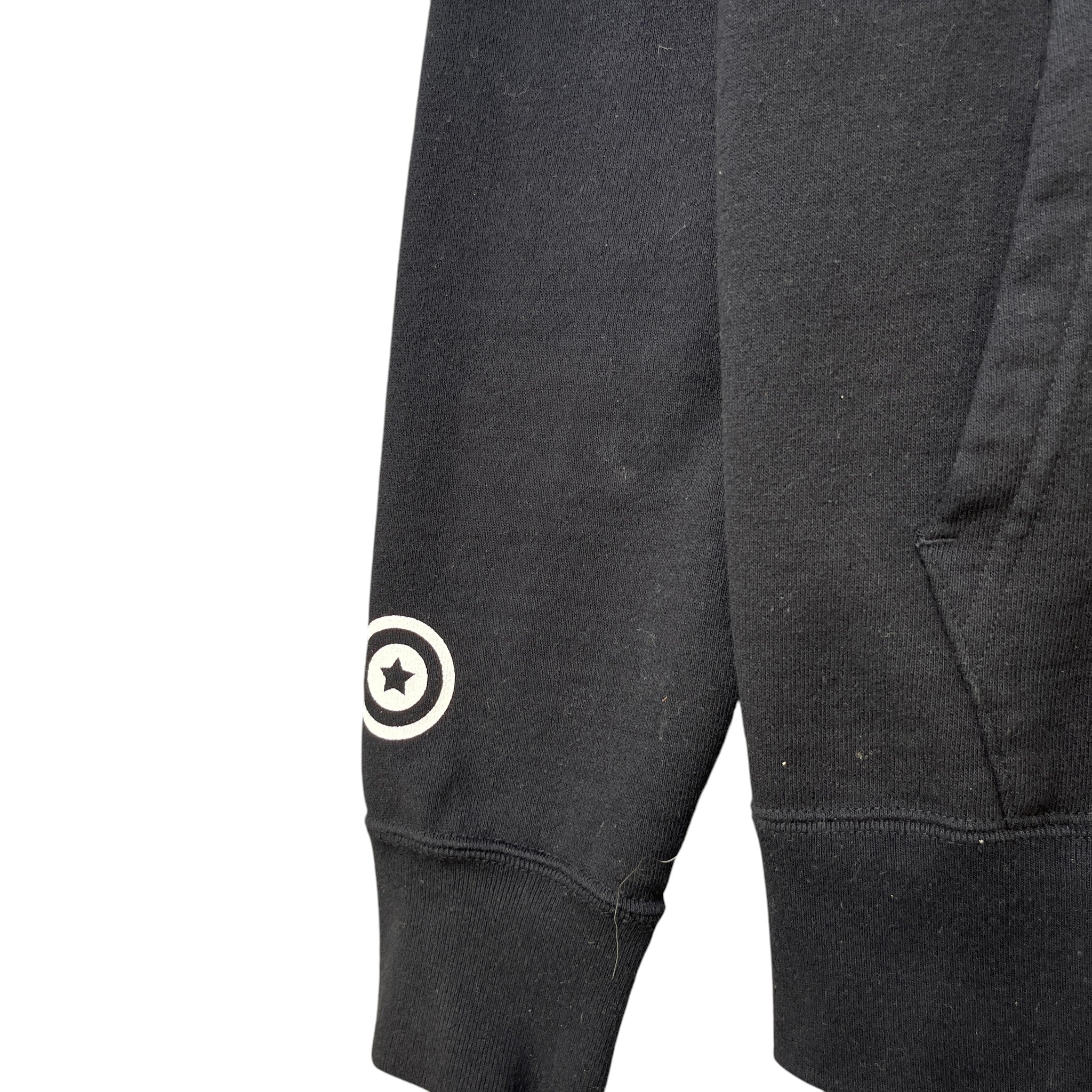 Men's Shark Full Zip Hoodie Black Size S