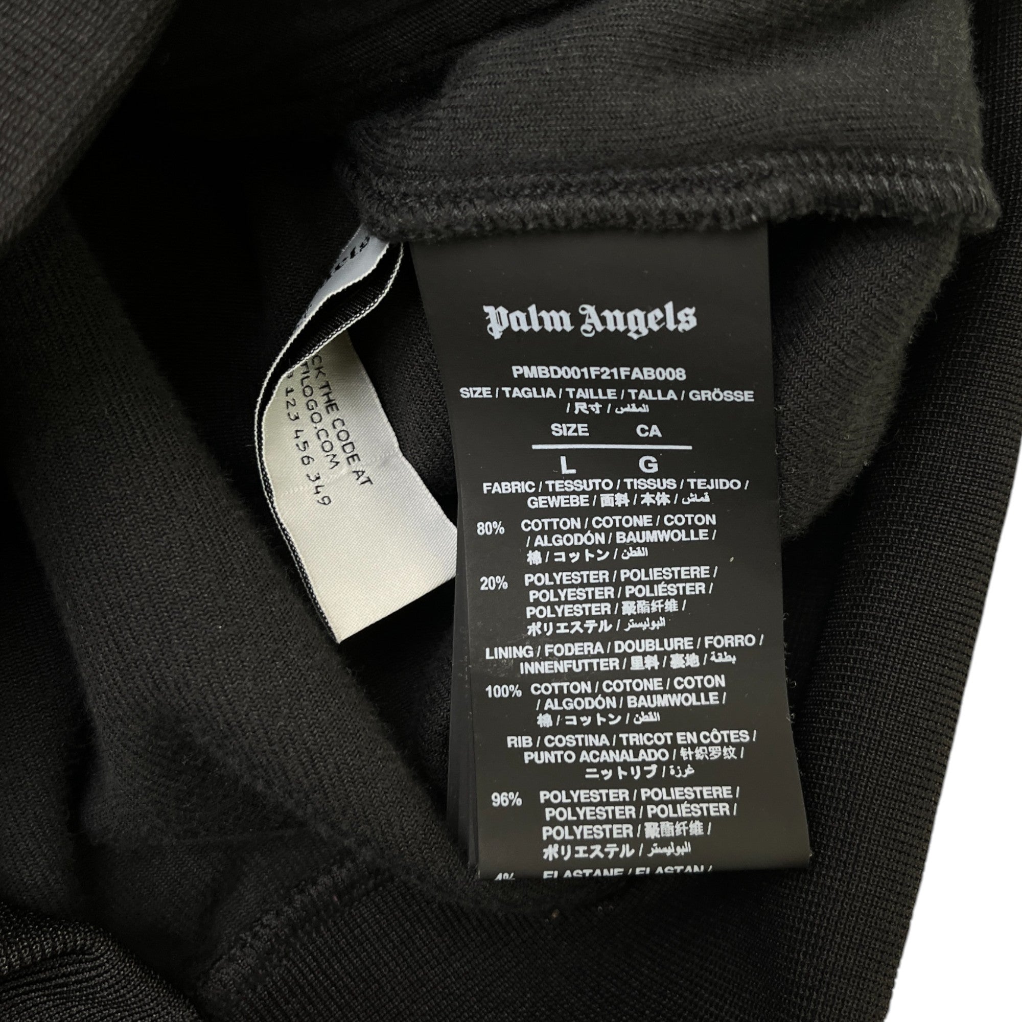 Men's Rainbow Stripe Track Jacket Black Size L