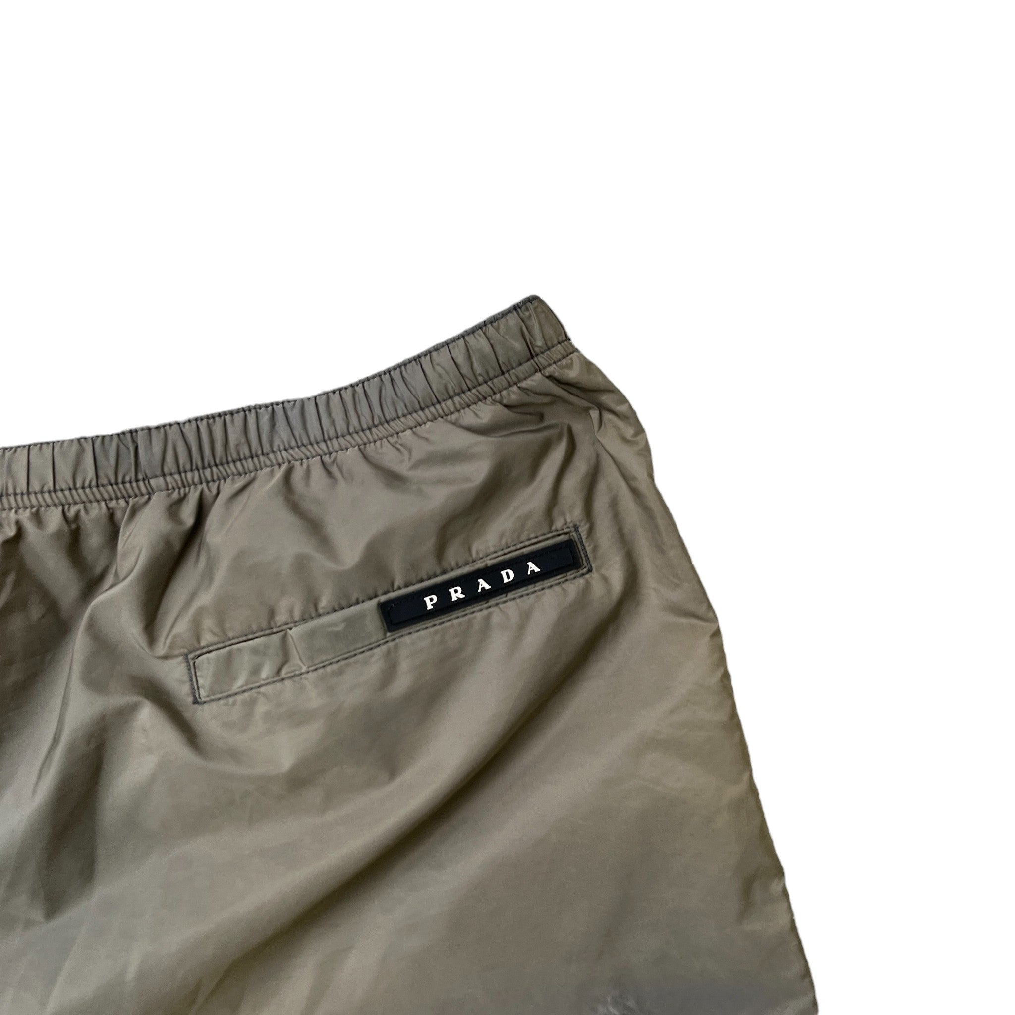 Men's Tab Logo Swim Shorts Khaki Size XXXL