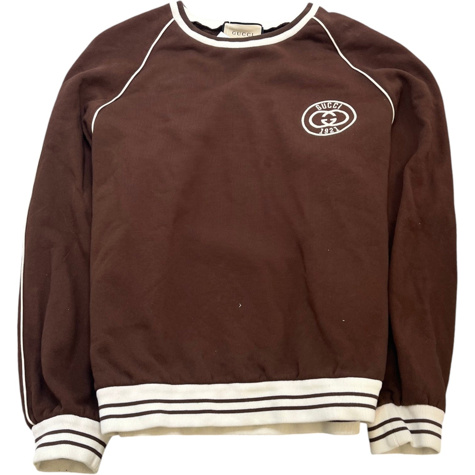Men's Embroidered Logo Sweatshirt Brown Size XL