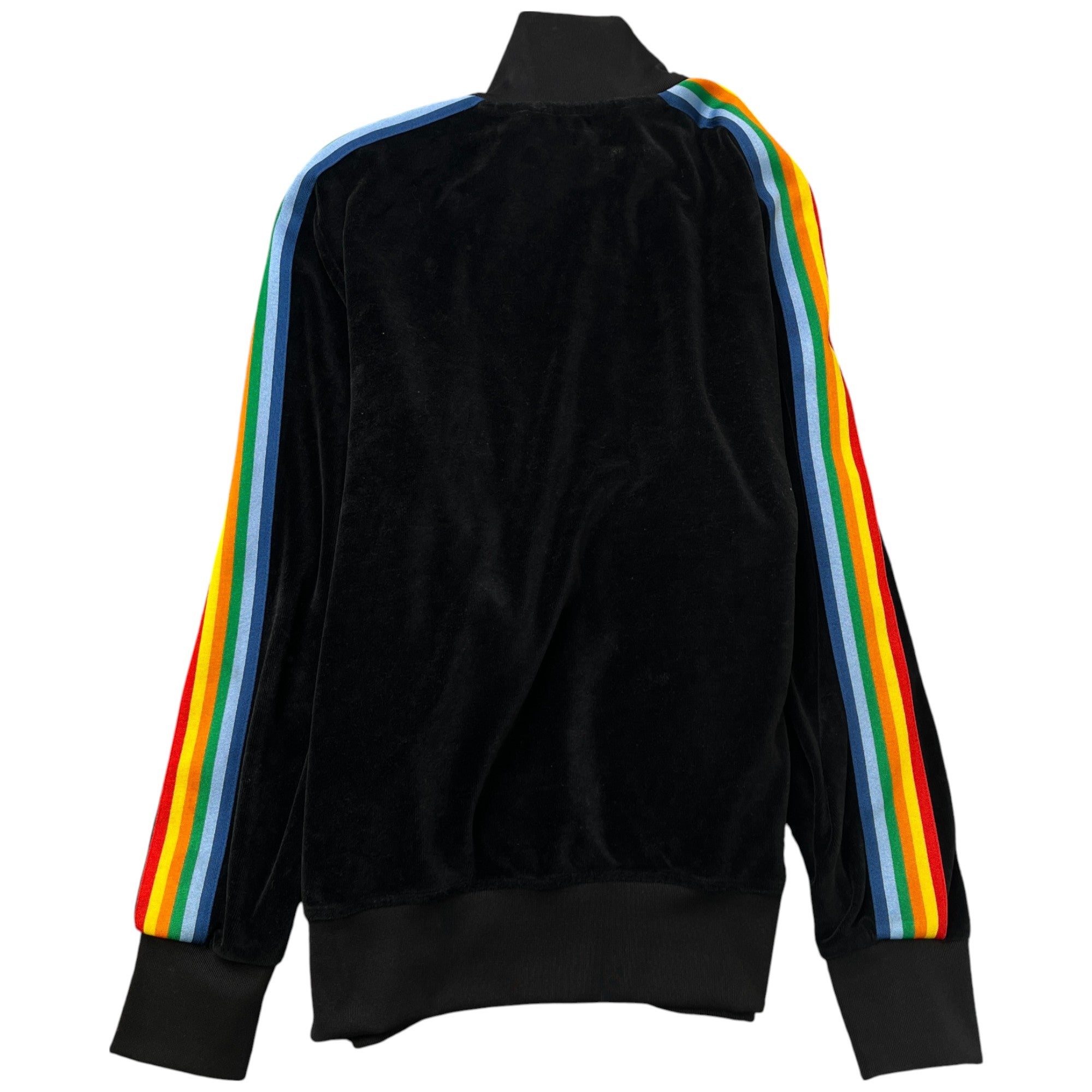 Men's Rainbow Stripe Track Jacket Black Size L