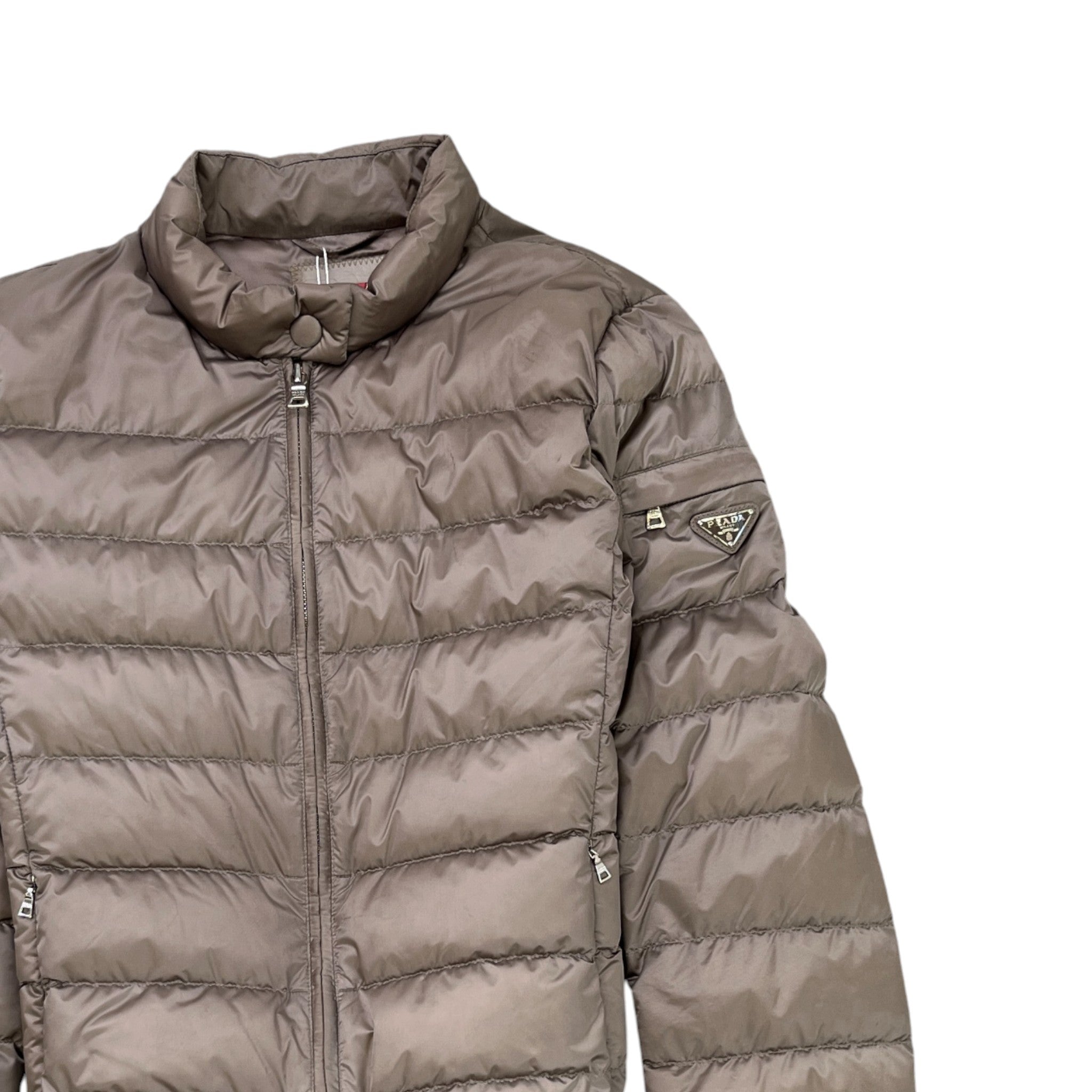 Women's Plaque Logo Down Jacket Grey Size IT 42 / UK 10