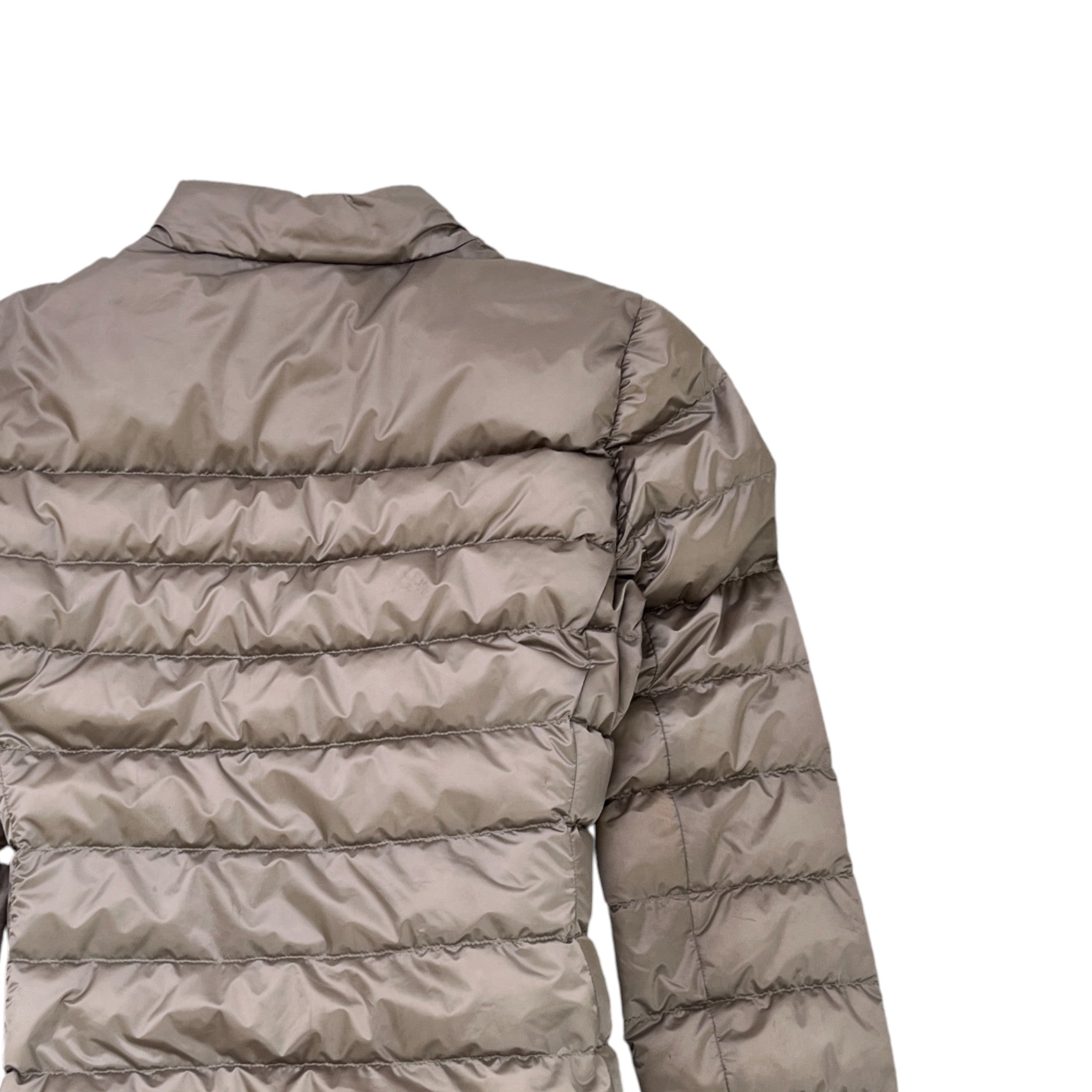 Women's Plaque Logo Down Jacket Grey Size IT 42 / UK 10