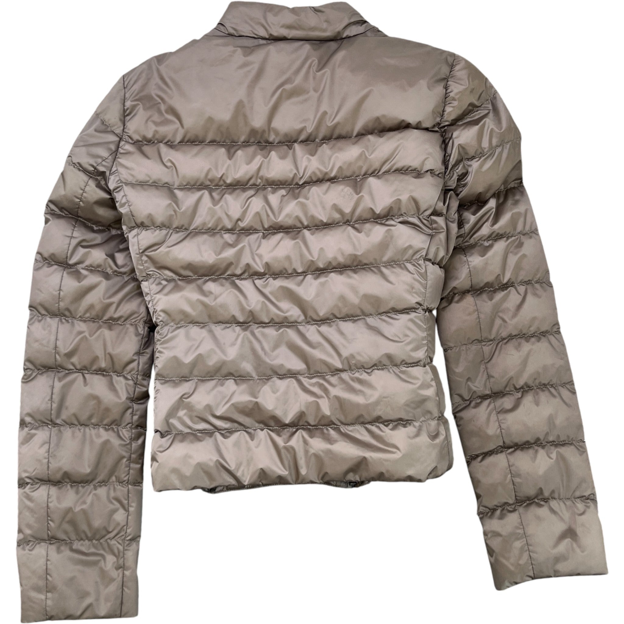 Women's Plaque Logo Down Jacket Grey Size IT 42 / UK 10