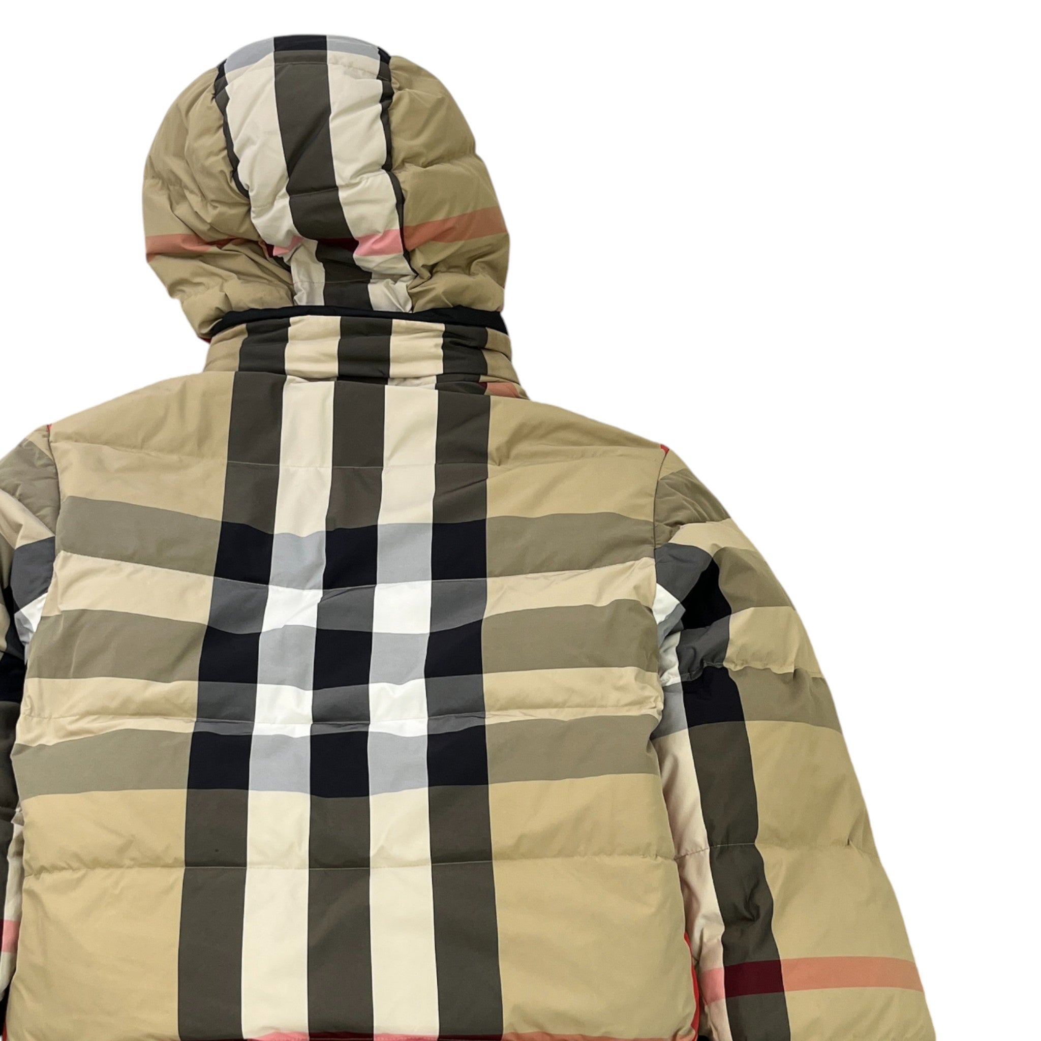 Men's Reversible Check Down Jacket Black Size S