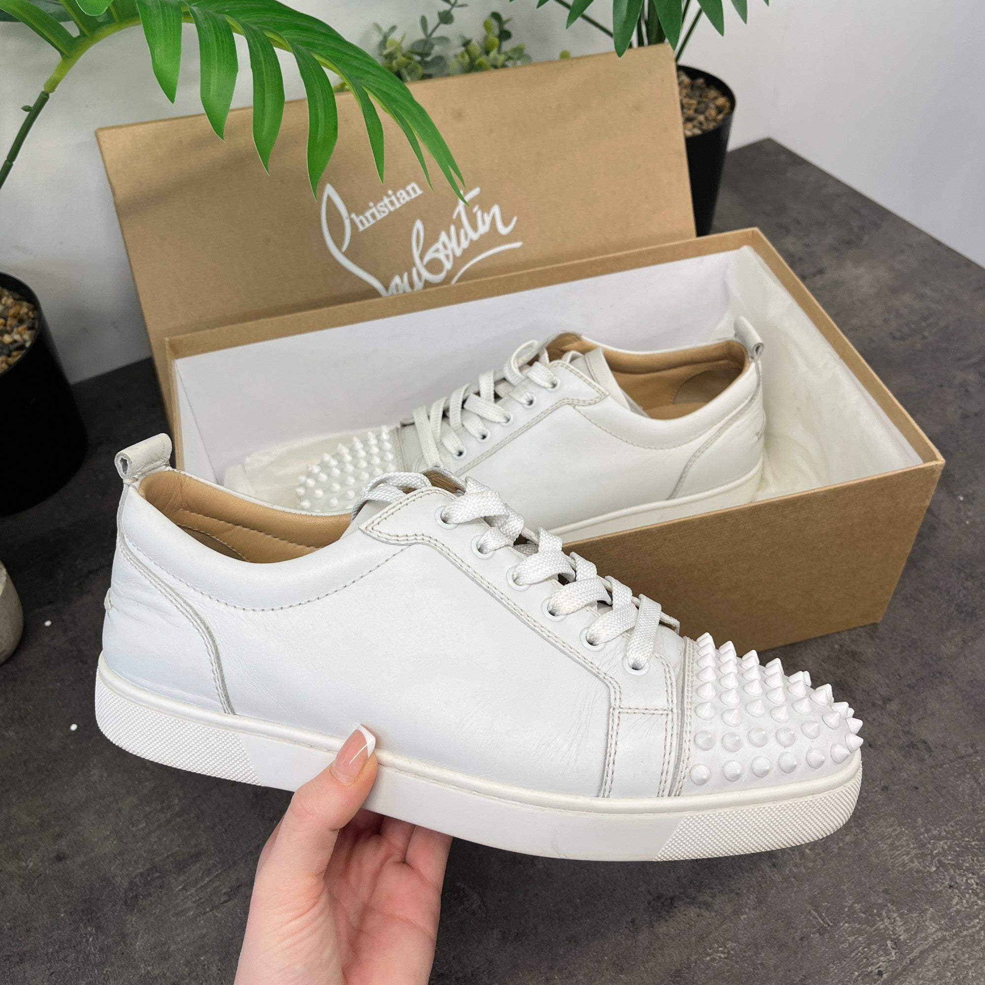 Men's Louis Junior Spikes Low Trainers White Size EU 42 / UK 8