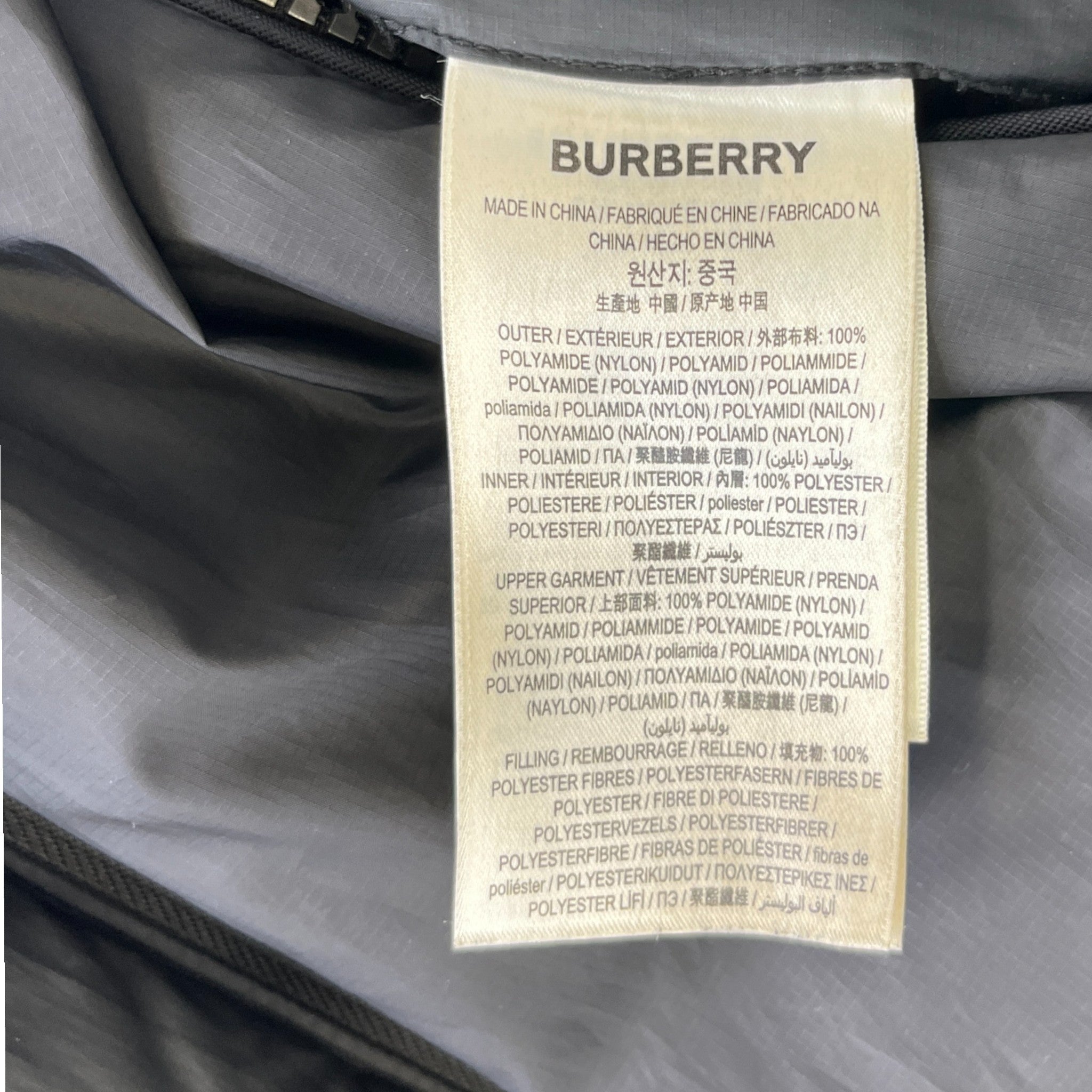 Men's Reversible Check Down Jacket Black Size S