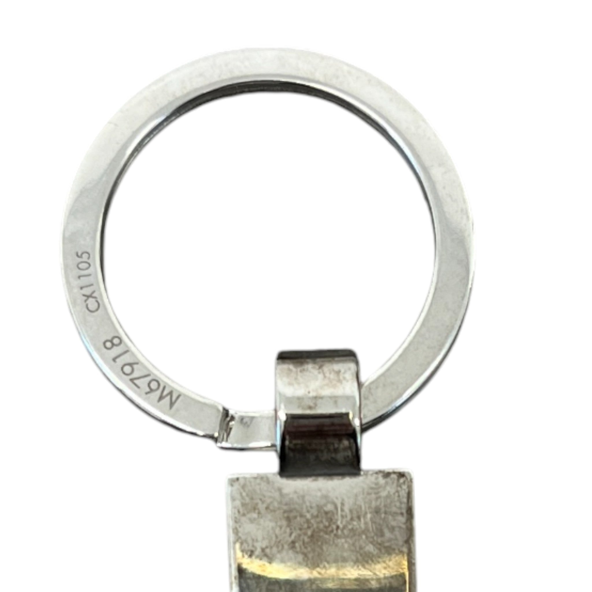 Men's Damier Logo Keyring Silver