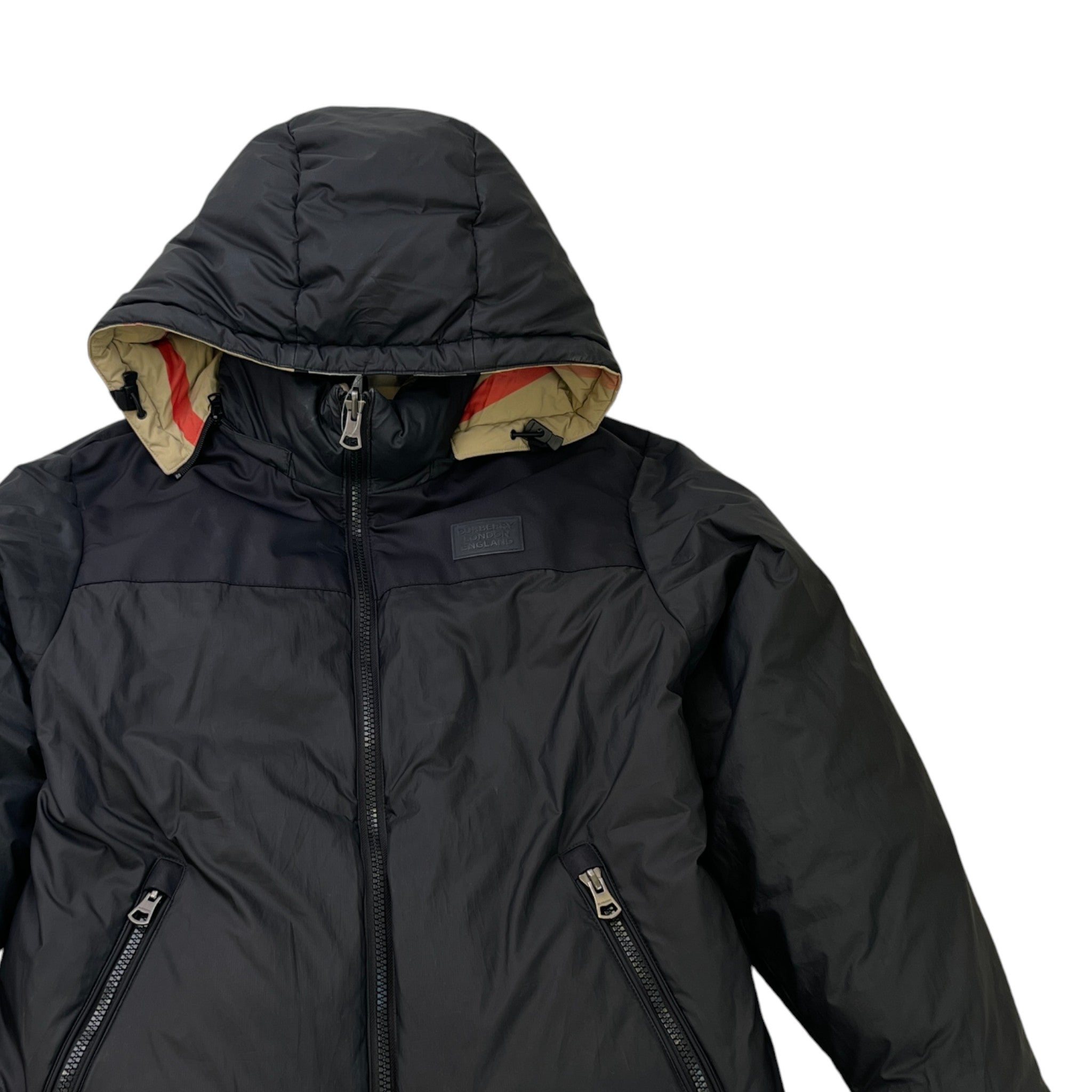 Men's Reversible Check Down Jacket Black Size S