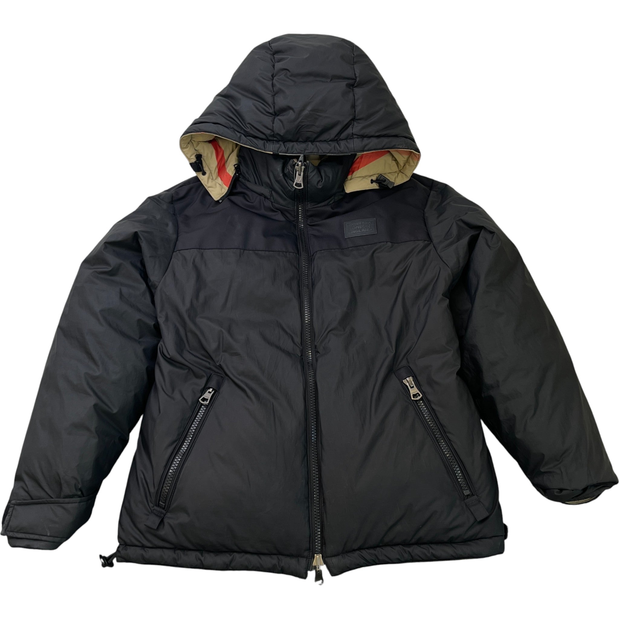 Men's Reversible Check Down Jacket Black Size S