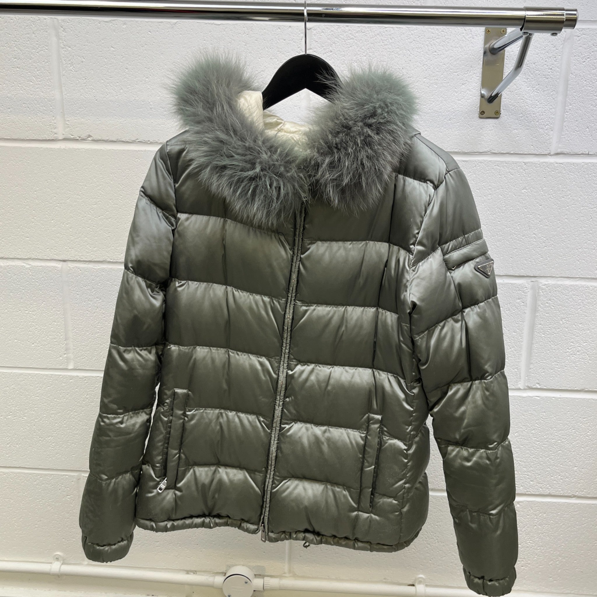 Women's Plaque Logo Size It 46 / Uk 14 Down Jacket Green Size XL