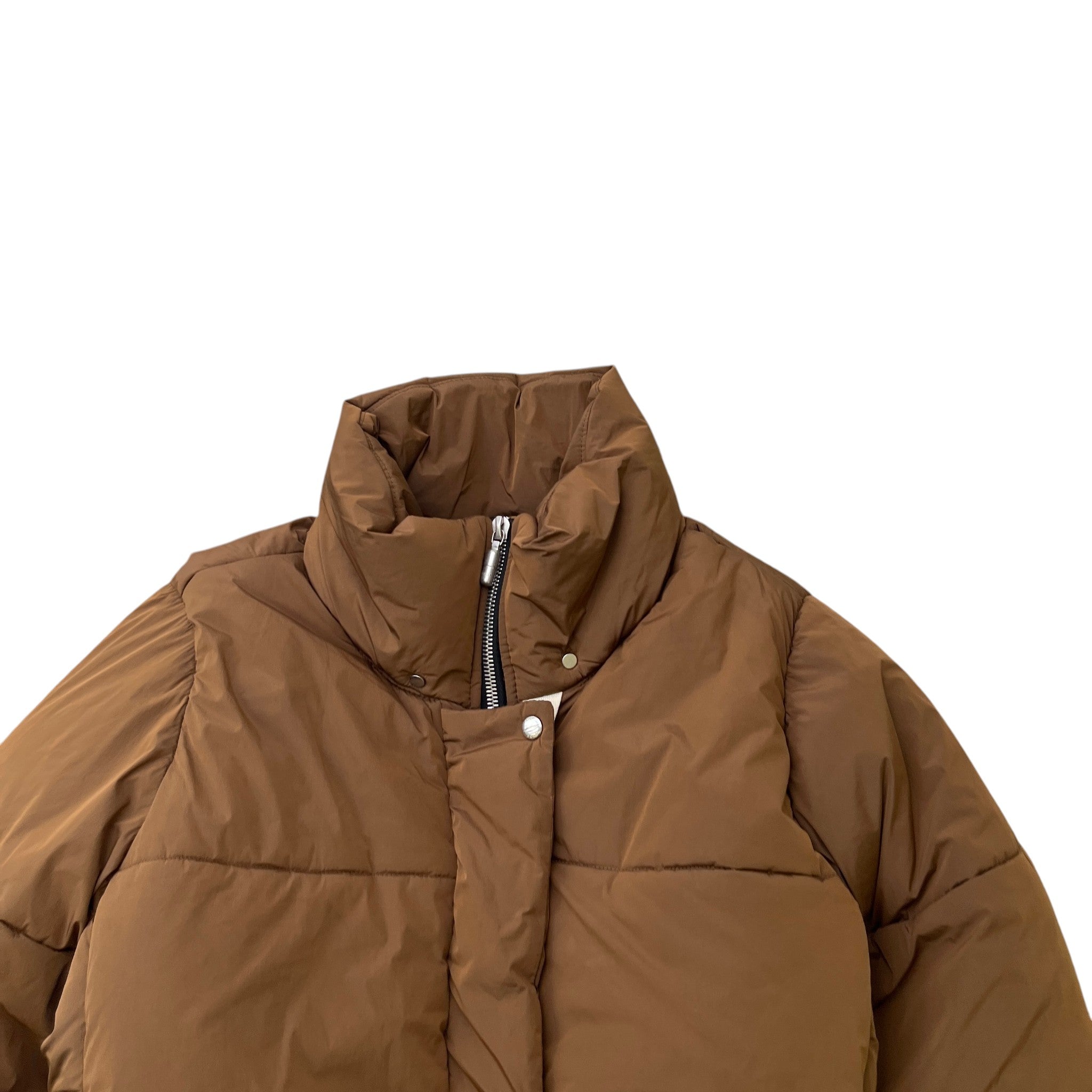 Men's Logo Print Down Jacket Brown Size M