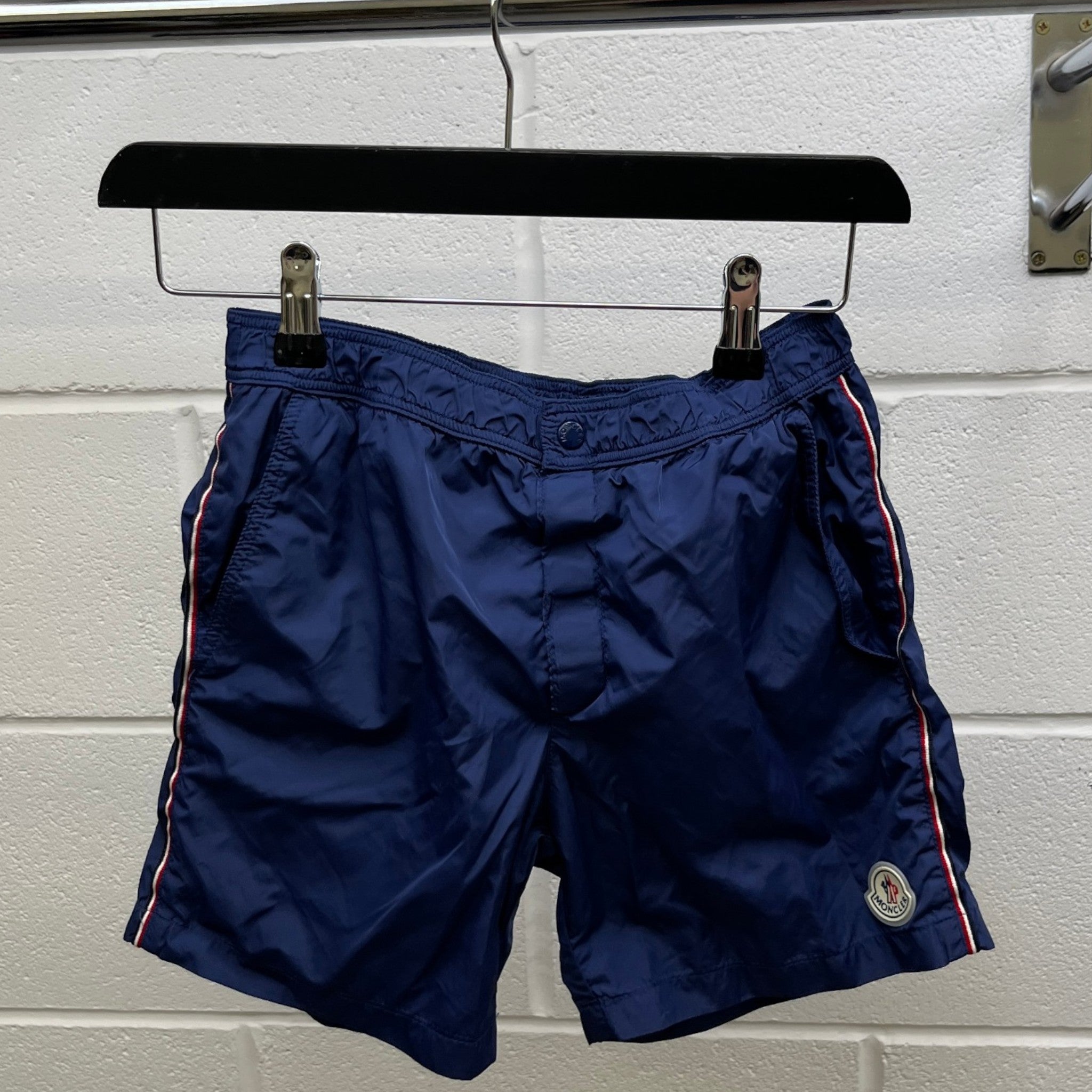 Men's Logo Patch Boys 12Years Swim Shorts Blue Size XXS