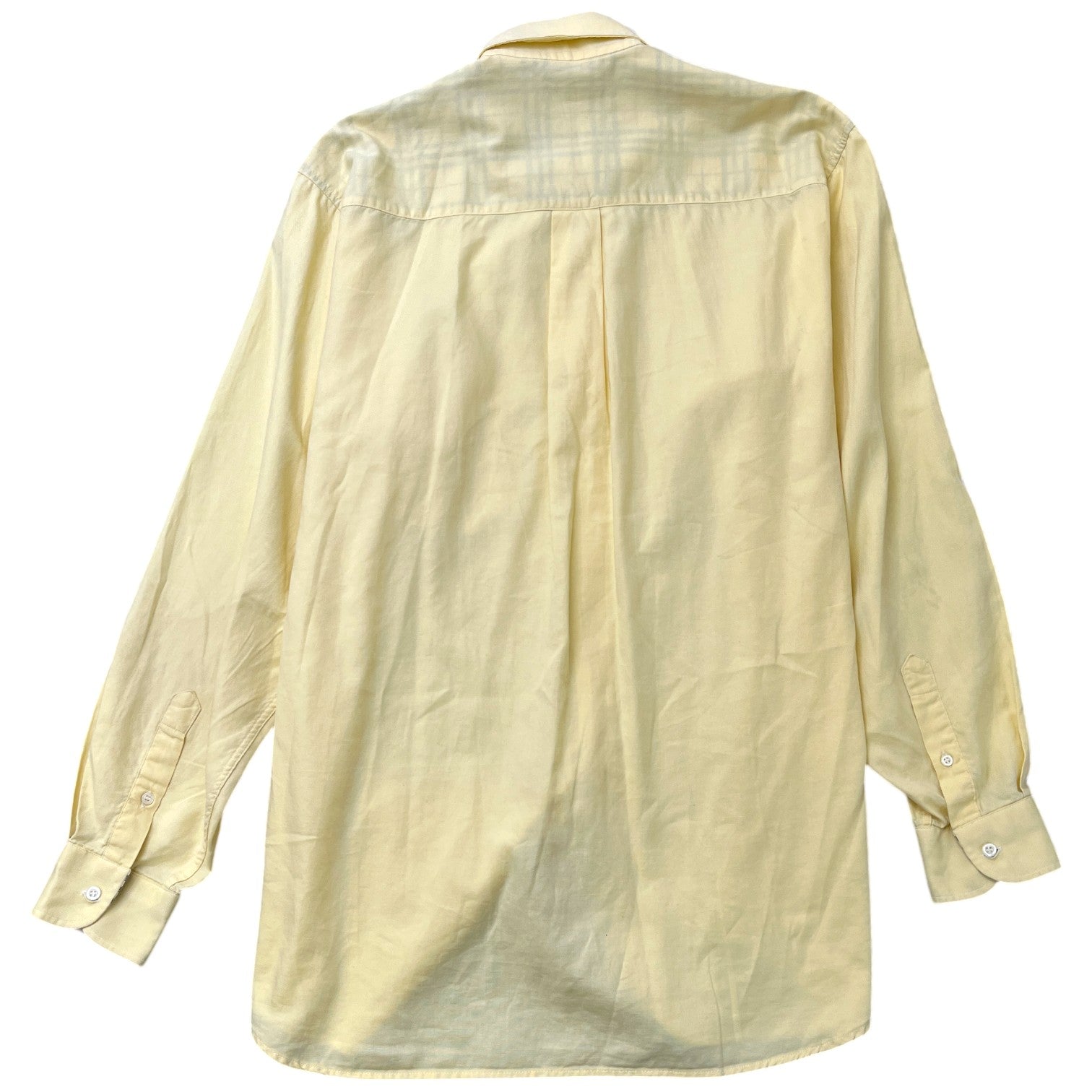 Men's Embroidered Pocket Logo Long Sleeve Shirt Yellow Size L