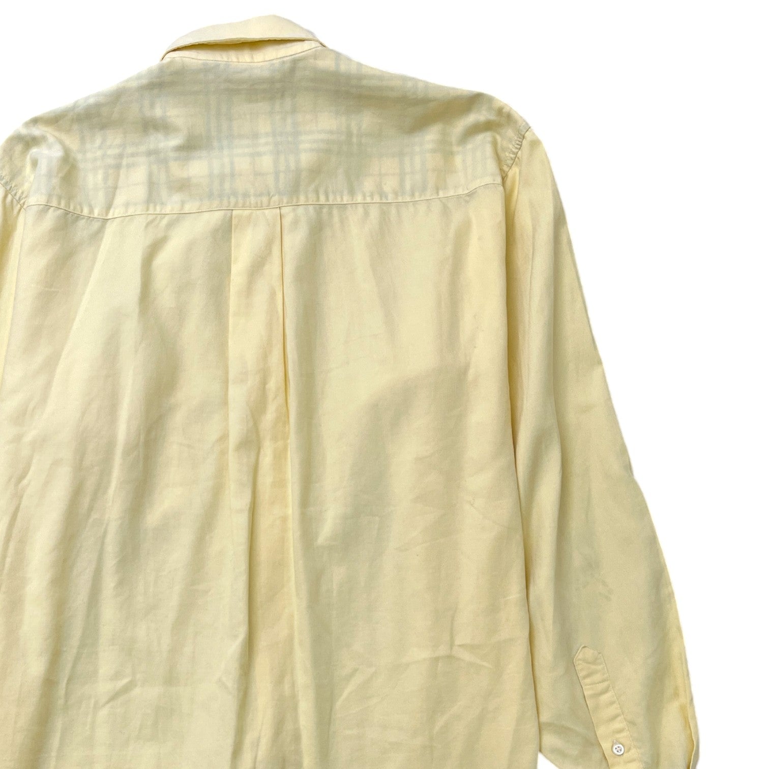 Men's Embroidered Pocket Logo Long Sleeve Shirt Yellow Size L