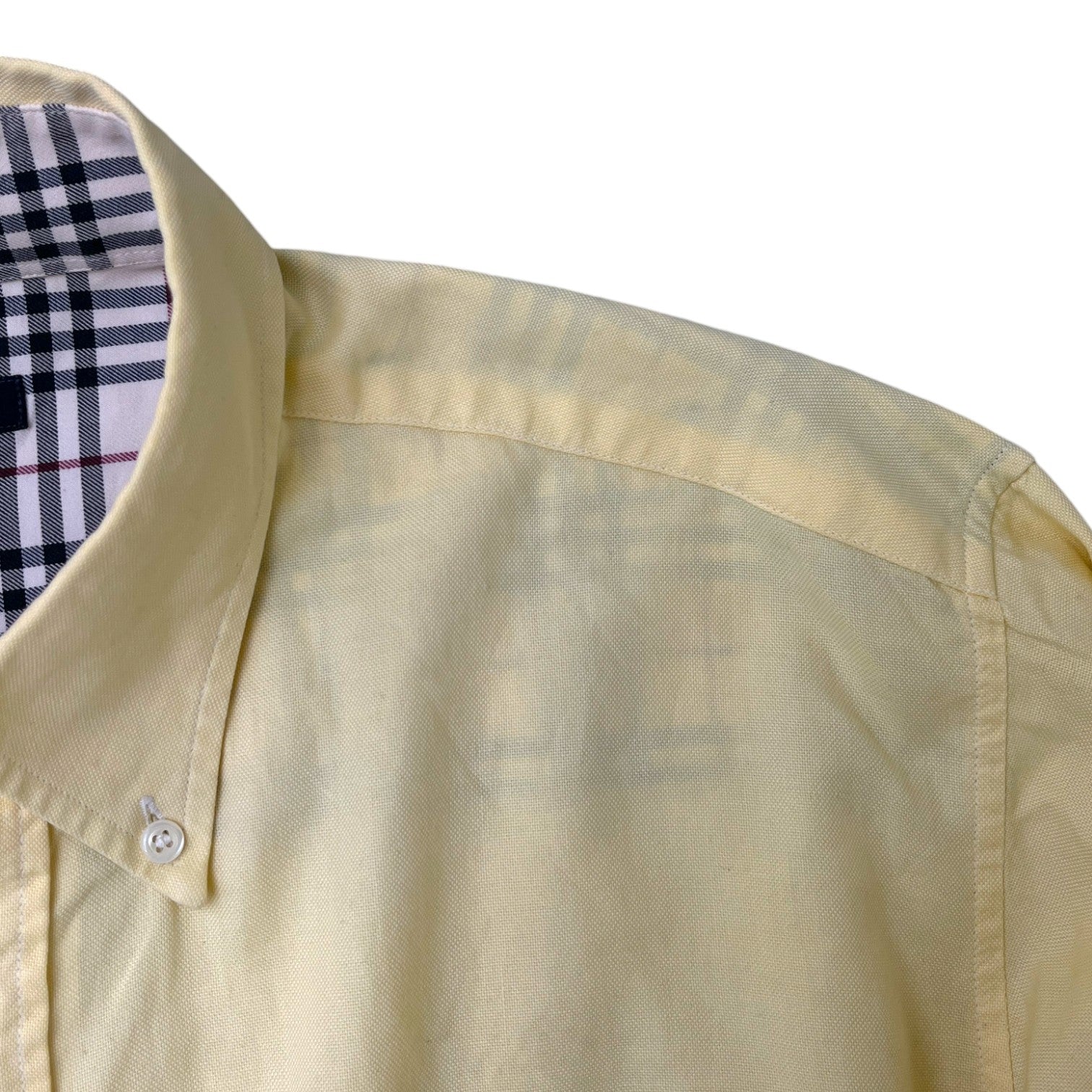 Men's Embroidered Pocket Logo Long Sleeve Shirt Yellow Size L