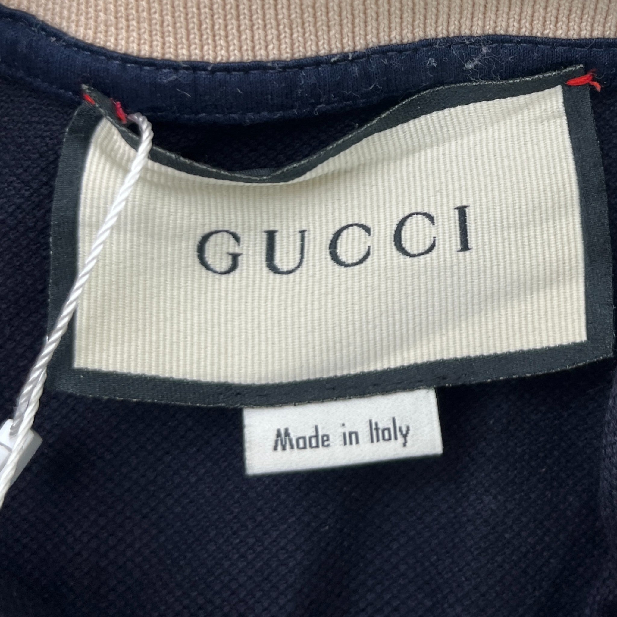 Men's Tape Logo Polo Shirt Navy Size M