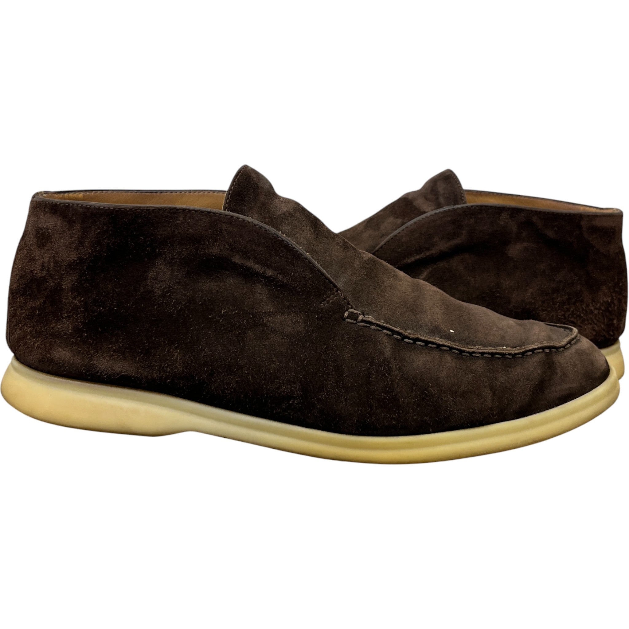 Men's Open Walk Ankle Loafers Brown Size EU 42 / UK 8