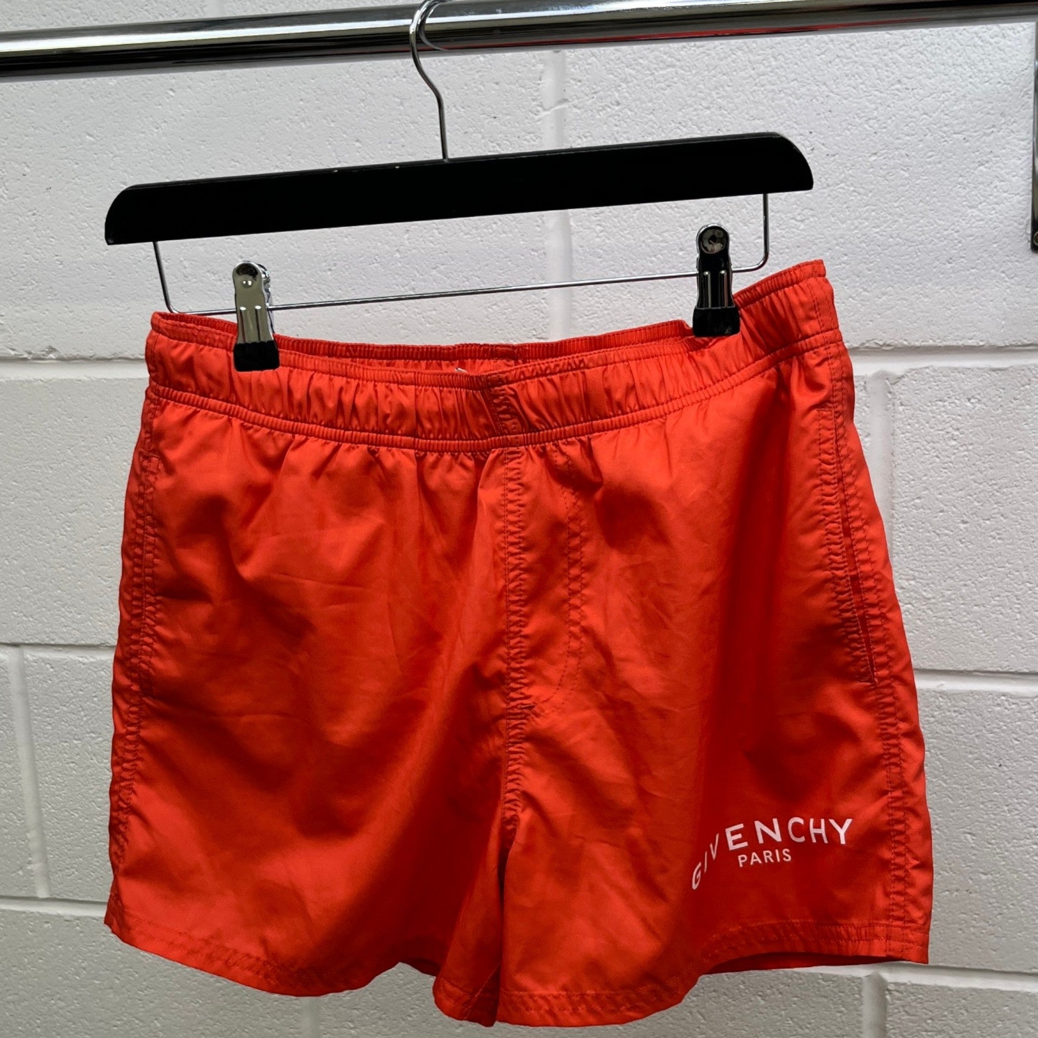 Men's Logo Print Swim Shorts Orange Size M