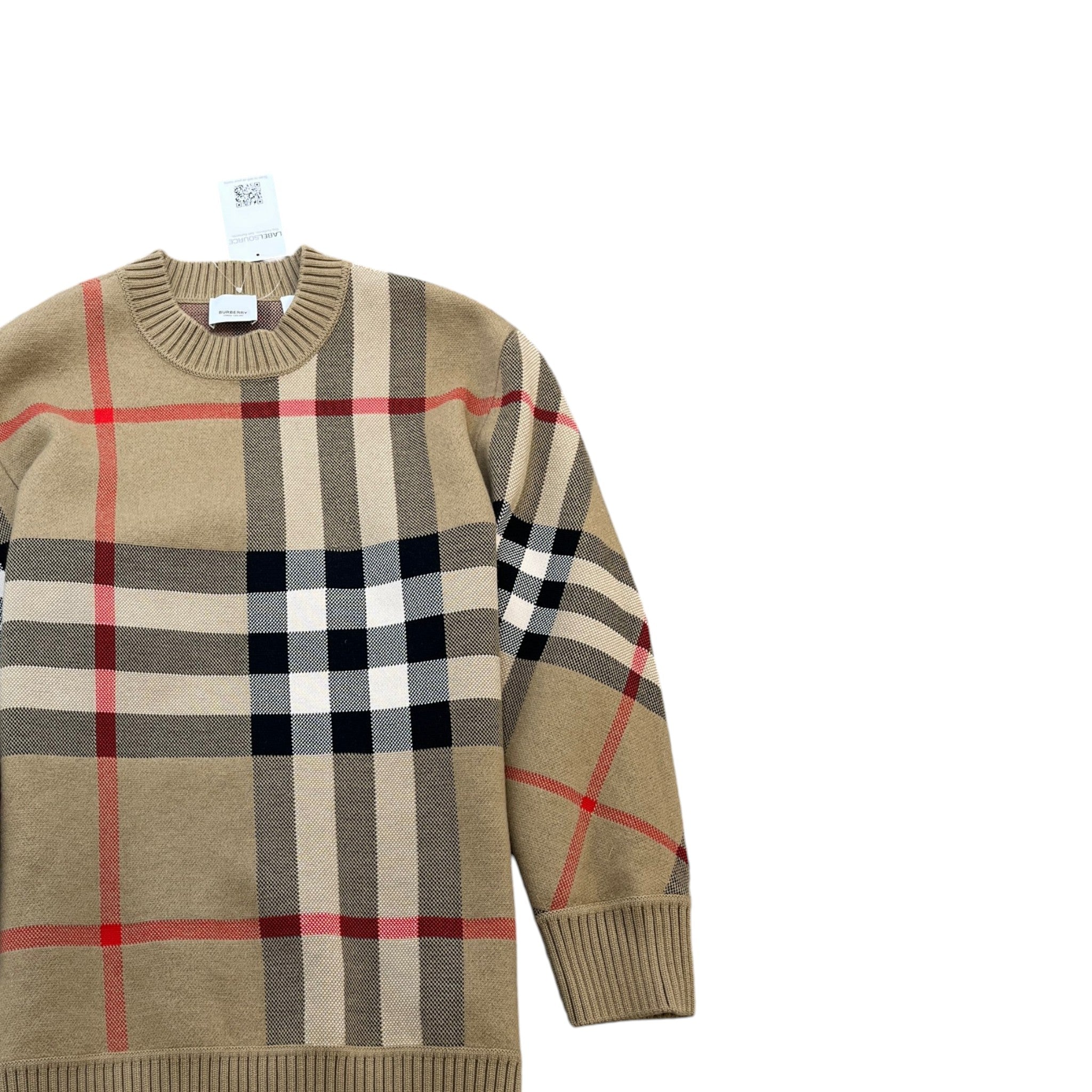 Women's Checkered Jumper Beige Size XS