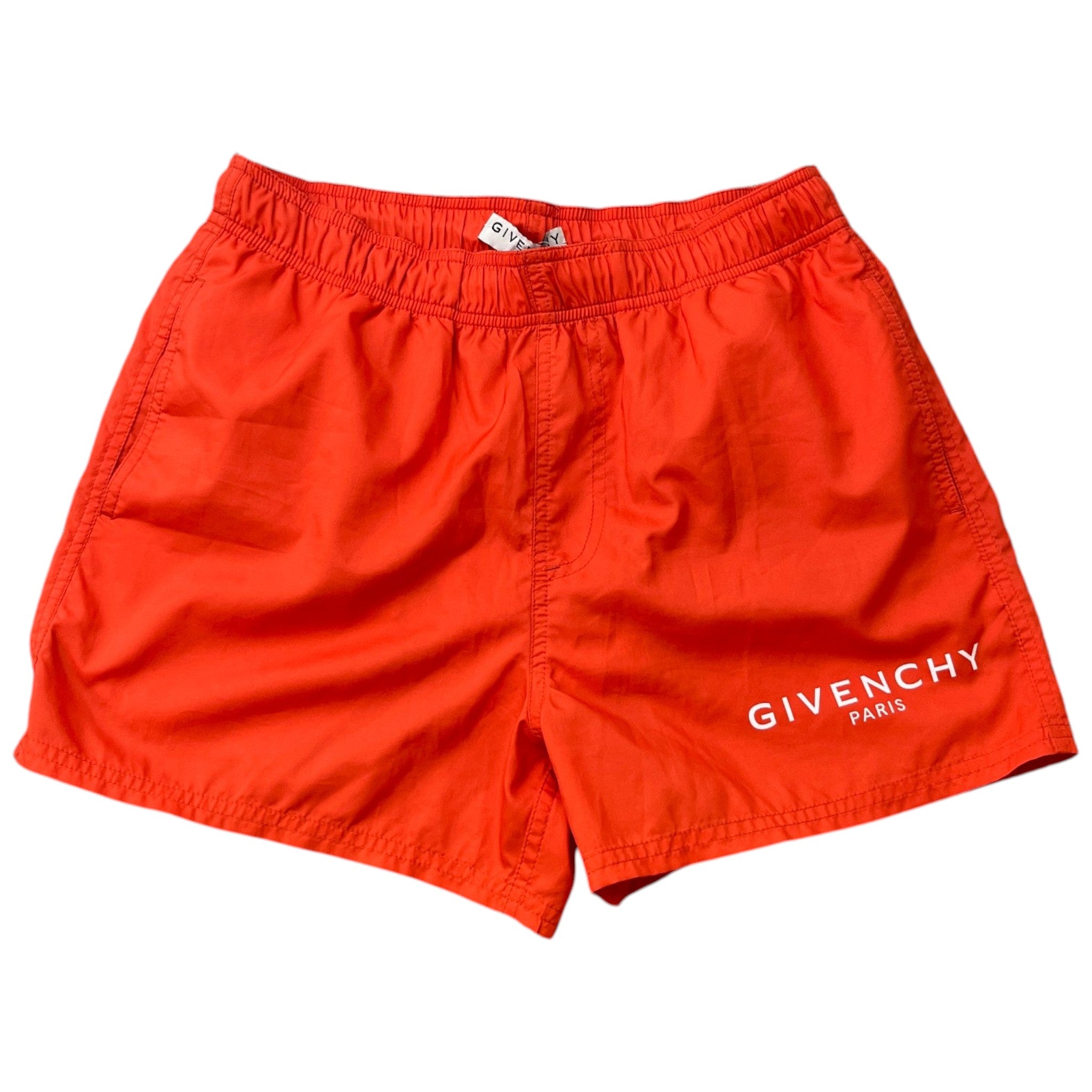 Men's Logo Print Swim Shorts Orange Size M
