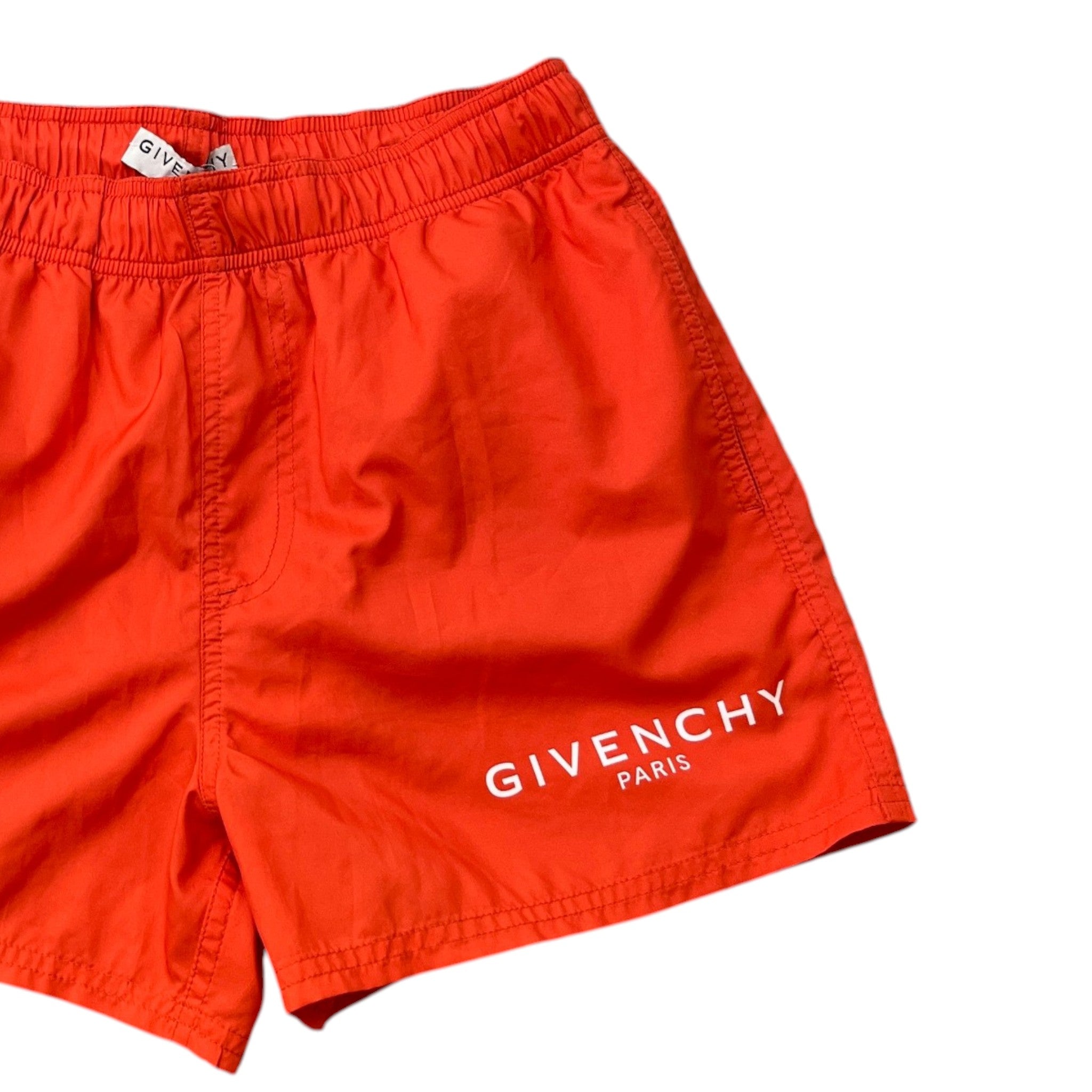 Men's Logo Print Swim Shorts Orange Size M