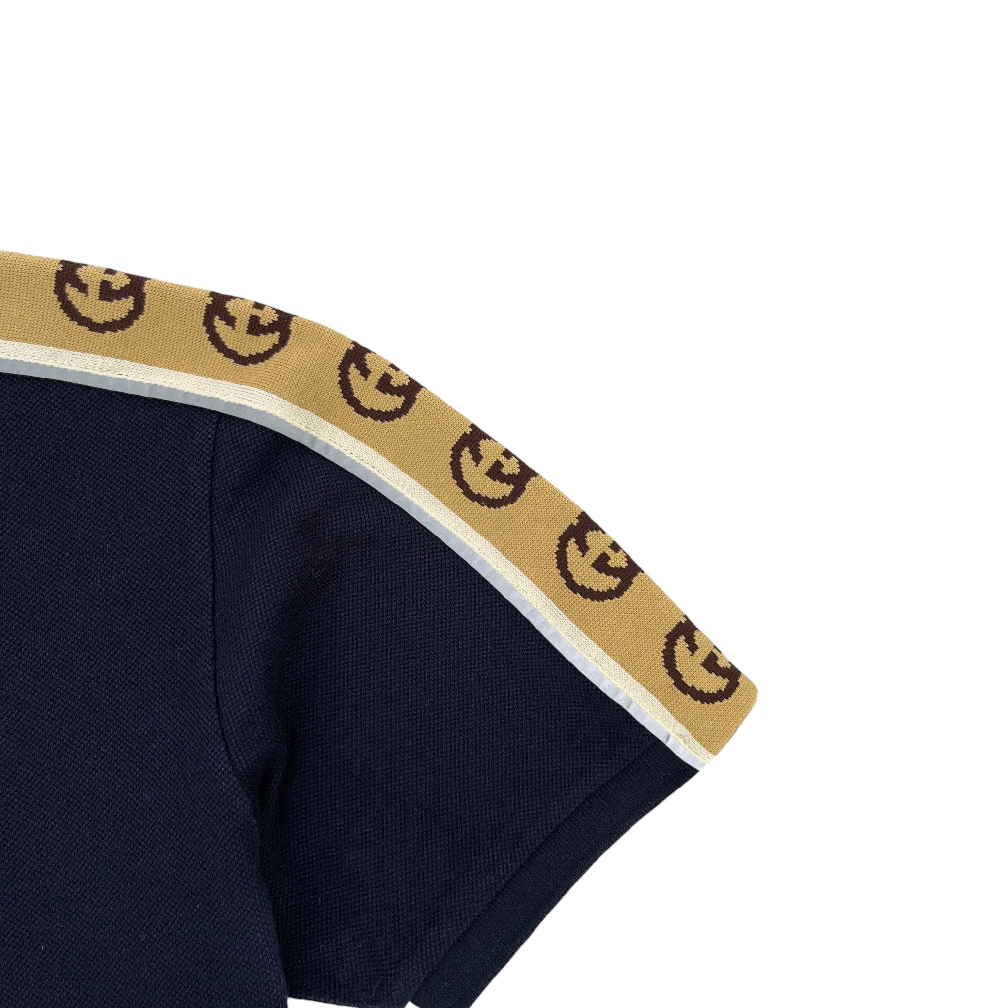 Men's Tape Logo Polo Shirt Navy Size M