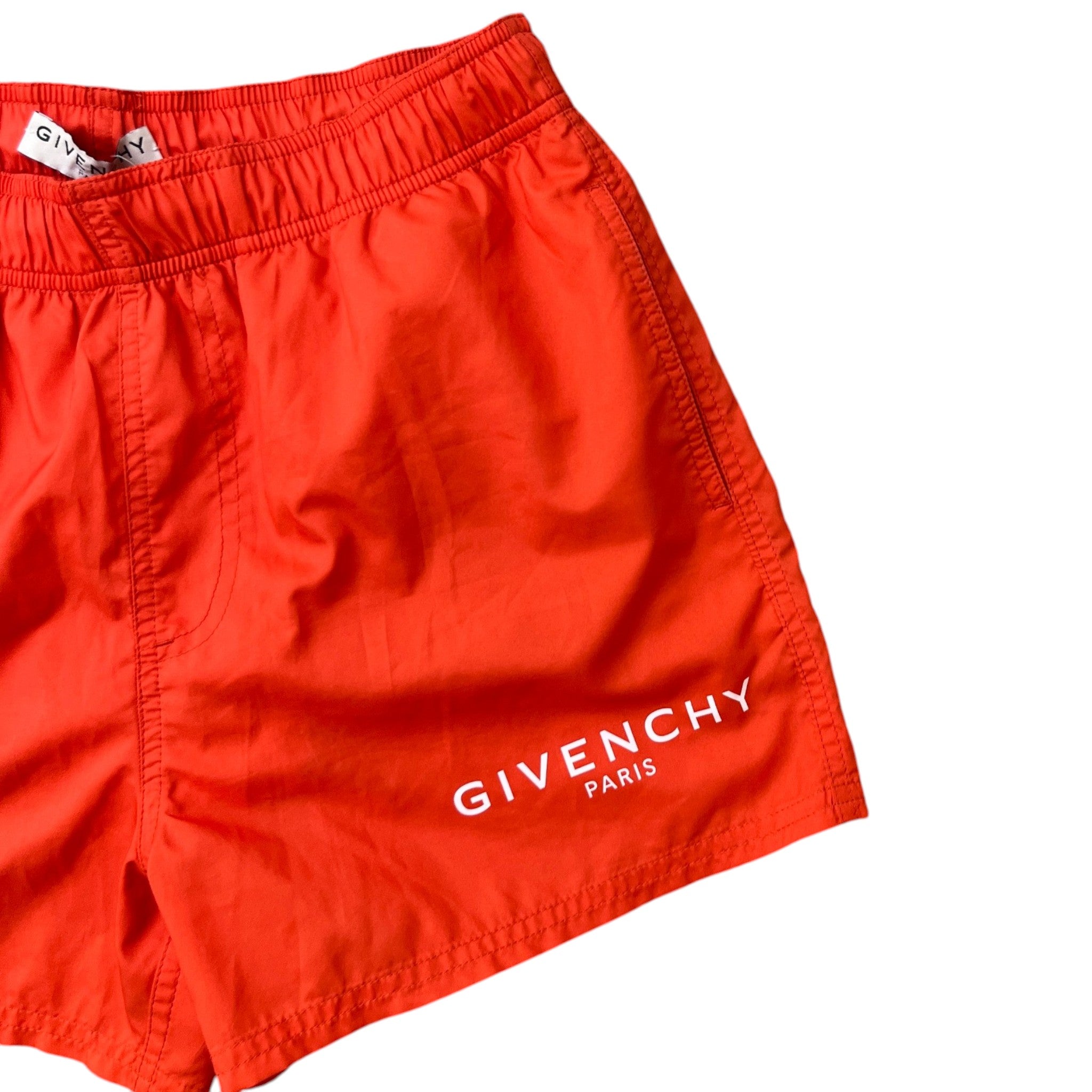 Men's Logo Print Swim Shorts Orange Size M