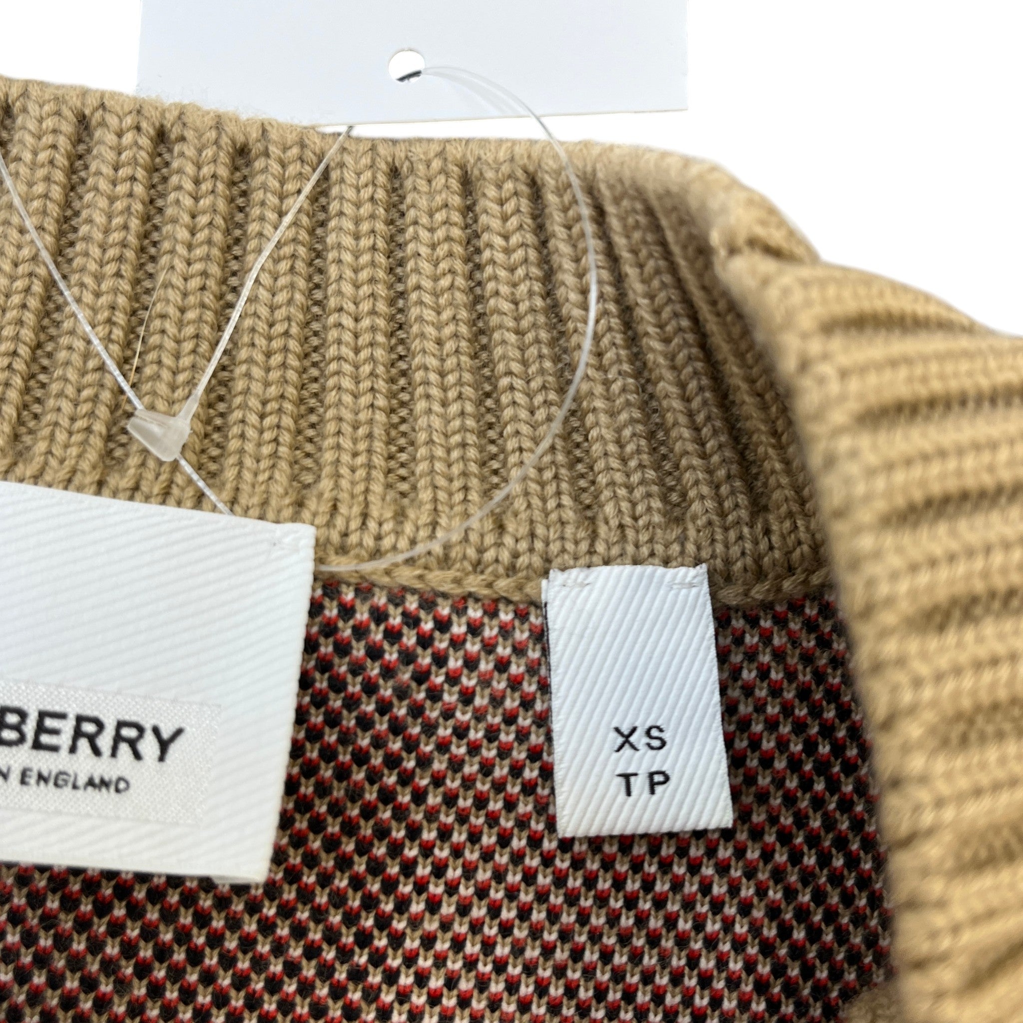 Women's Checkered Jumper Beige Size XS
